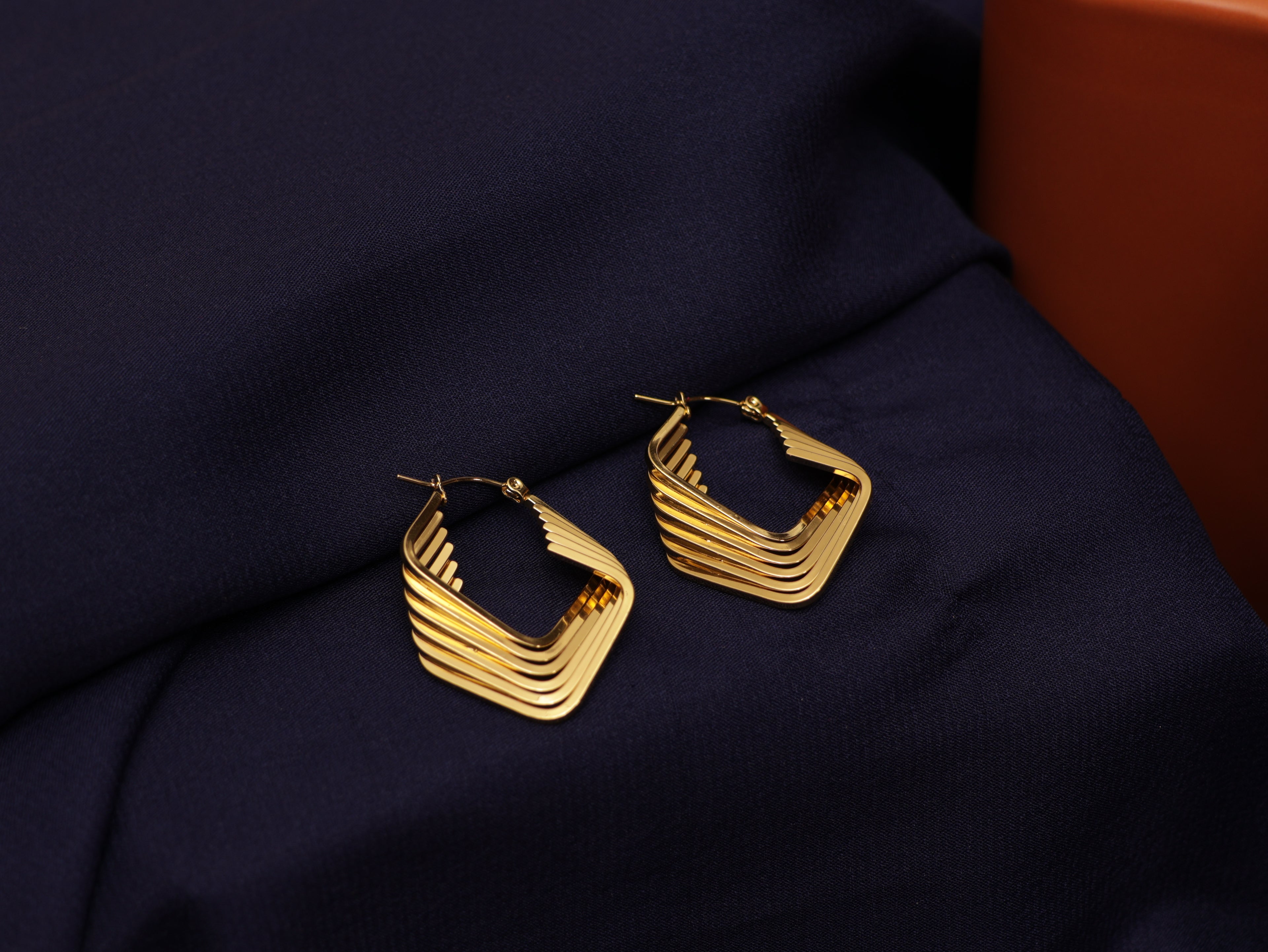 Echoed Golden Hoops