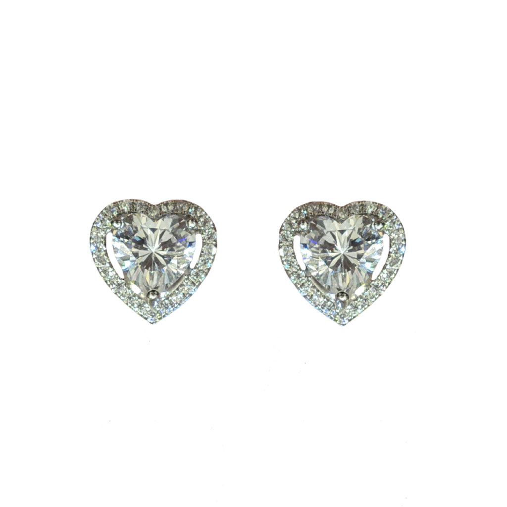 Heart Jacket Platinum Solitaire Stud