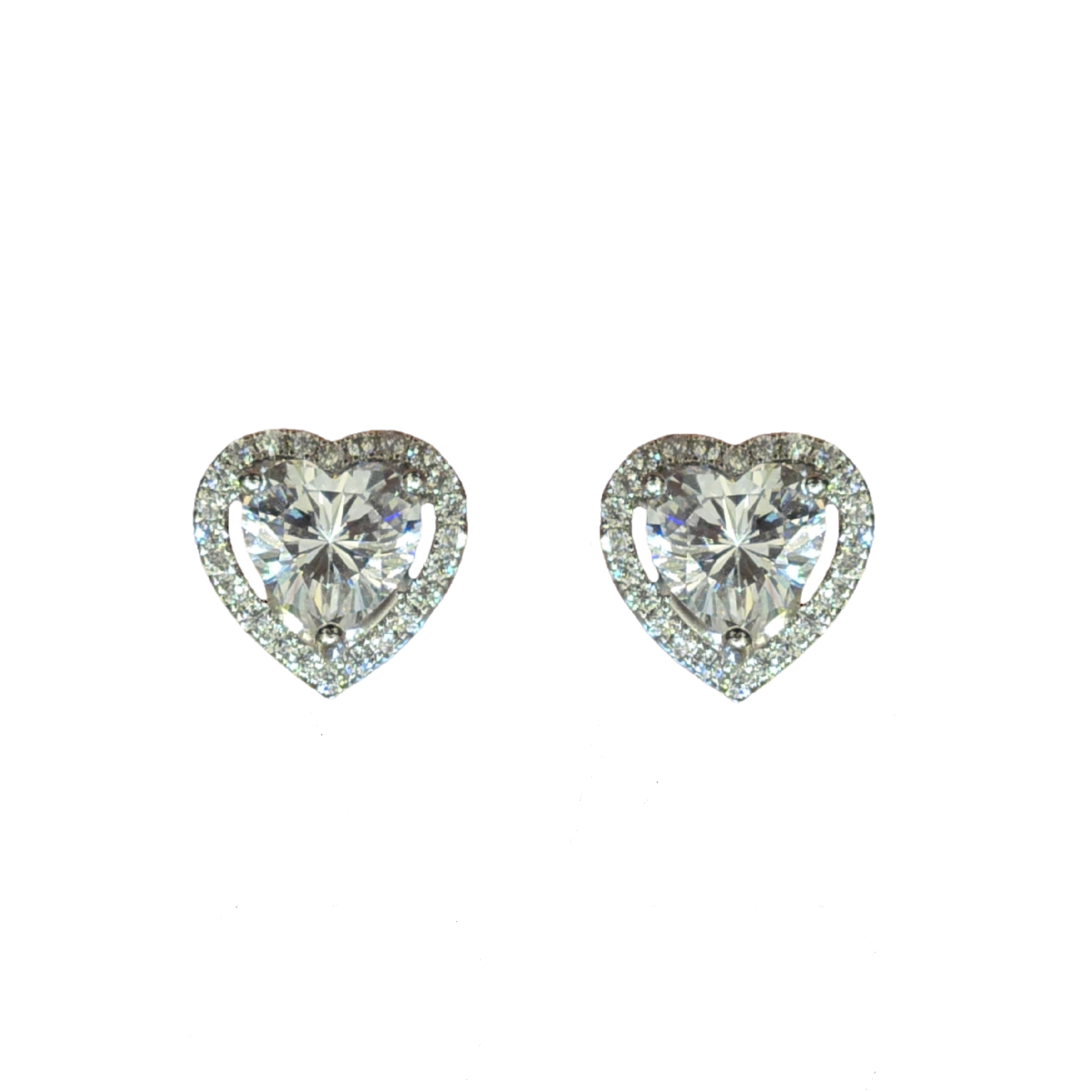 Heart Jacket Platinum Solitaire Stud