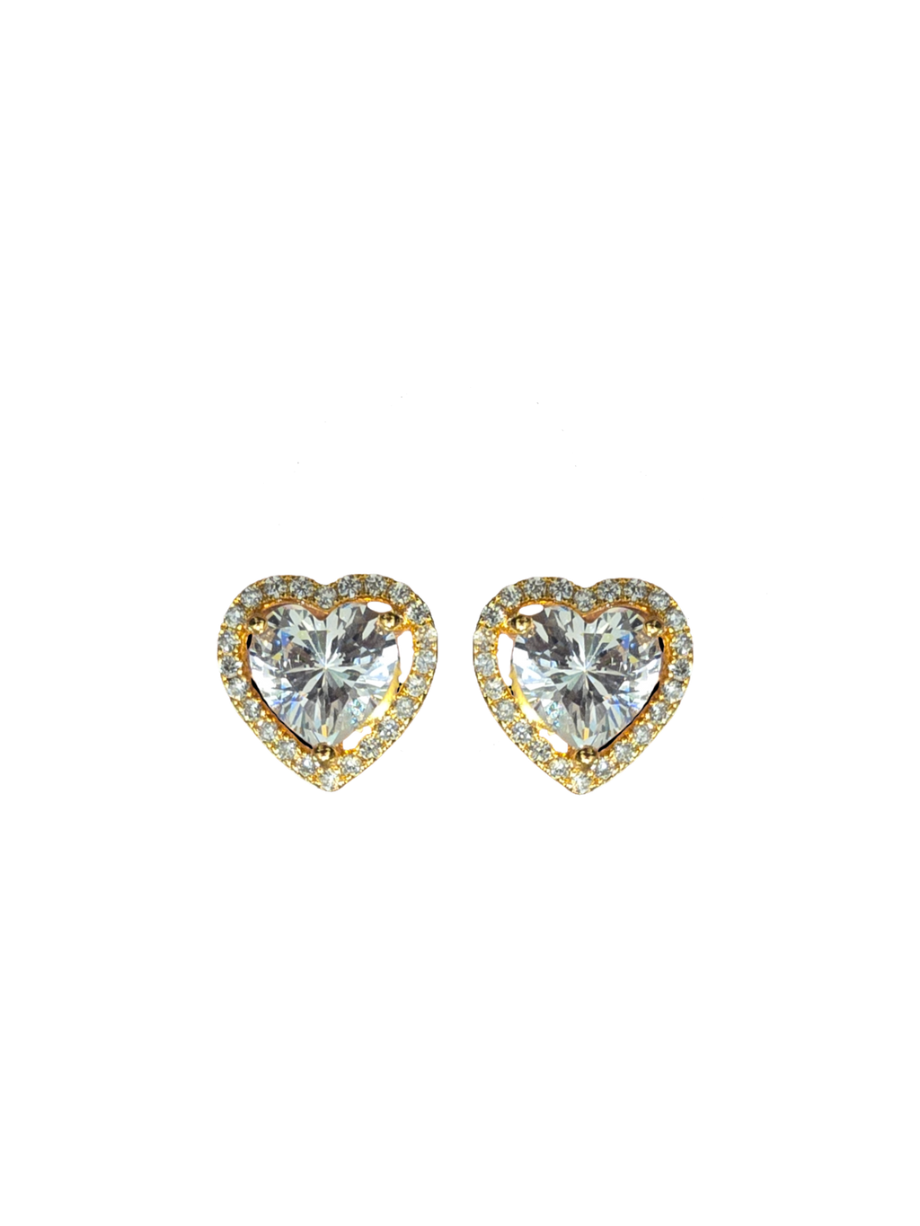 Gold Heart Jacket Solitaire Stud