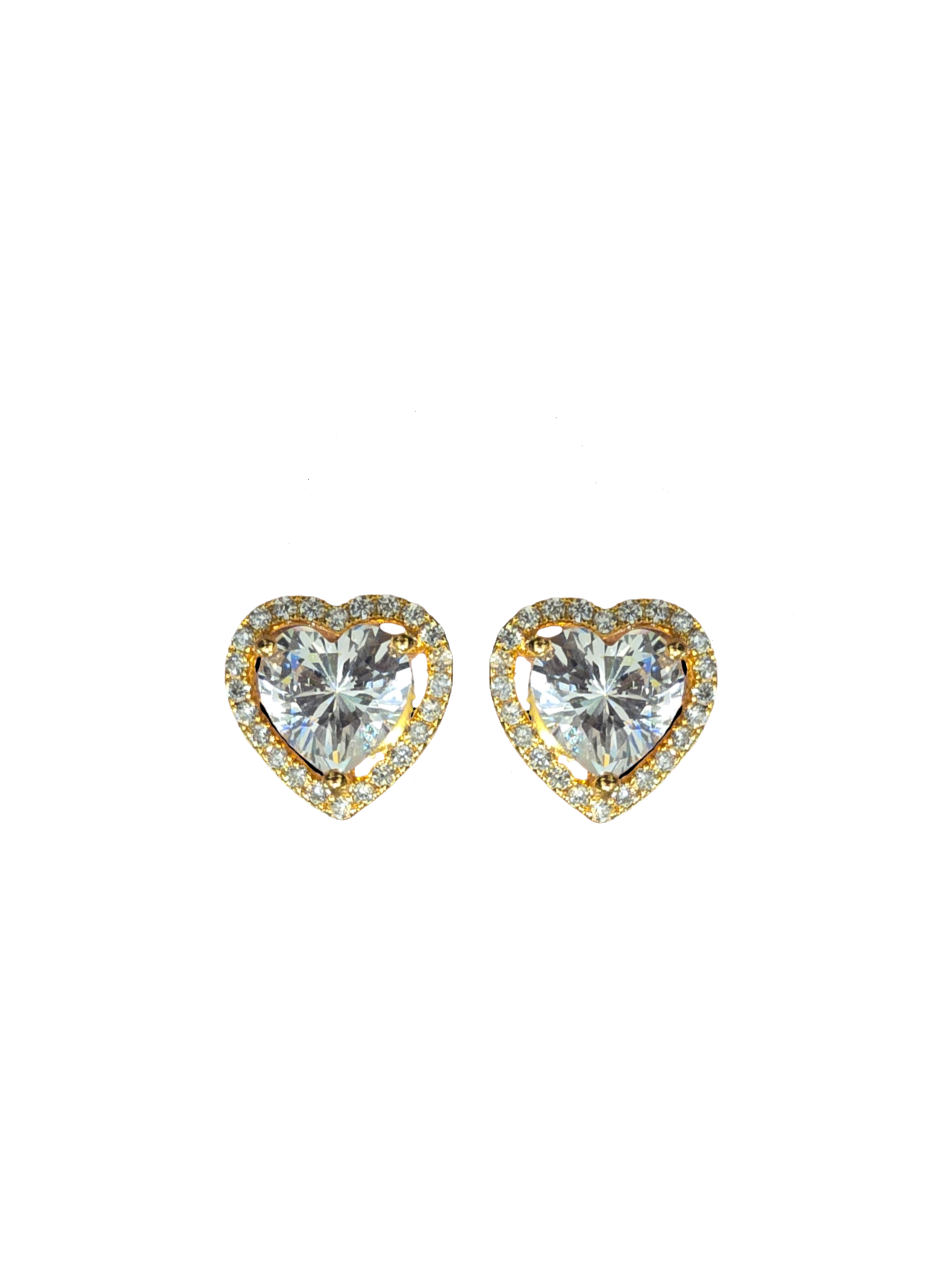 Gold Heart Jacket Solitaire Stud