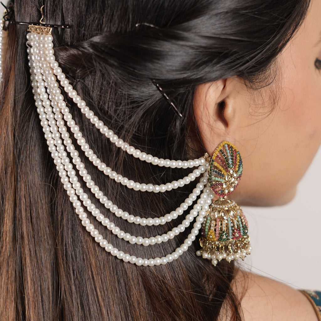Navratana Jhumka with Kaanchain