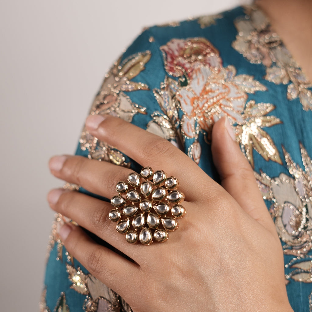 Kundan Polki statement ring