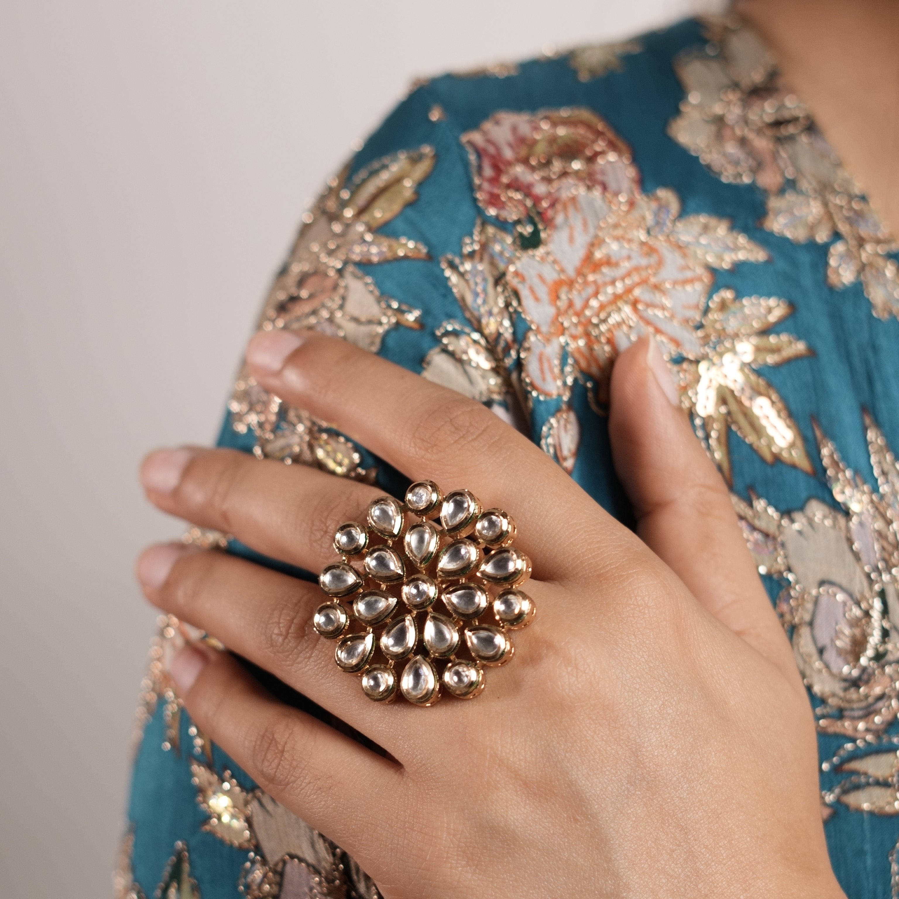 Kundan Polki statement ring
