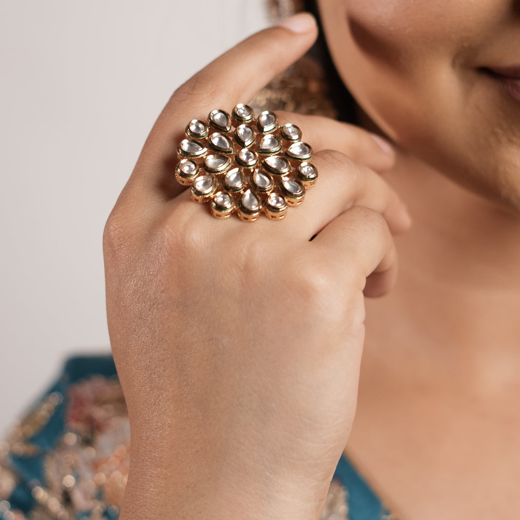 Kundan Polki statement ring