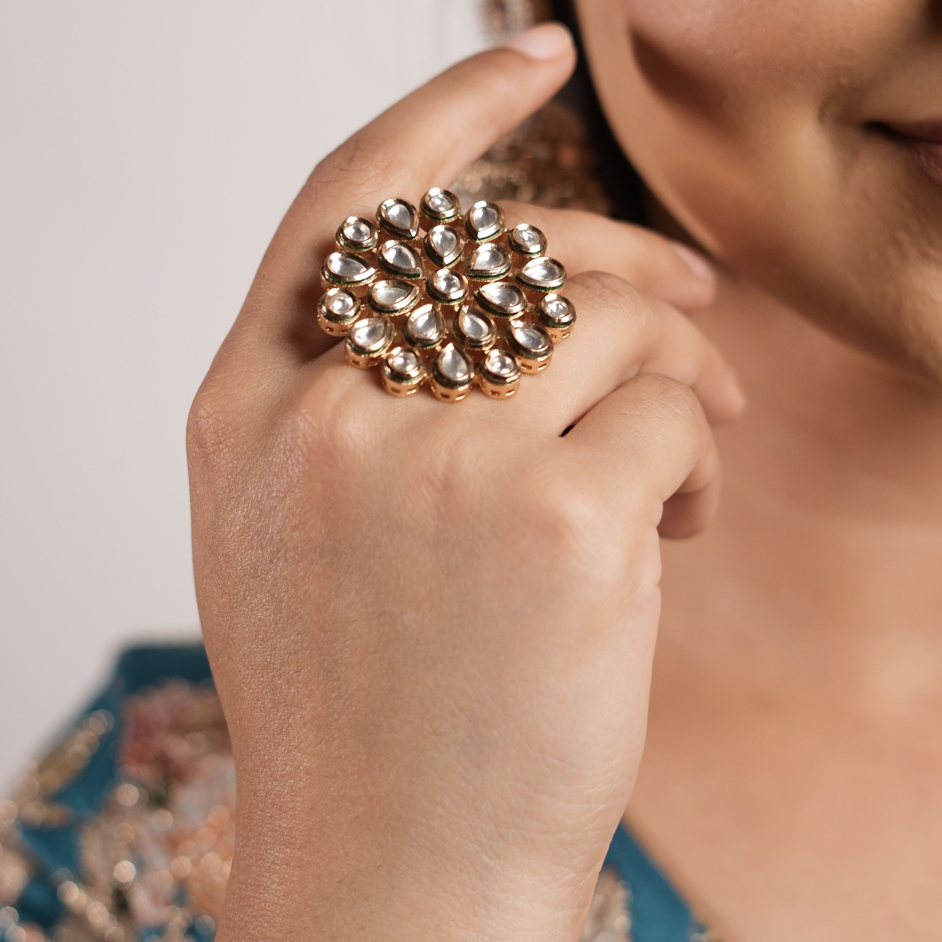 Kundan Polki statement ring