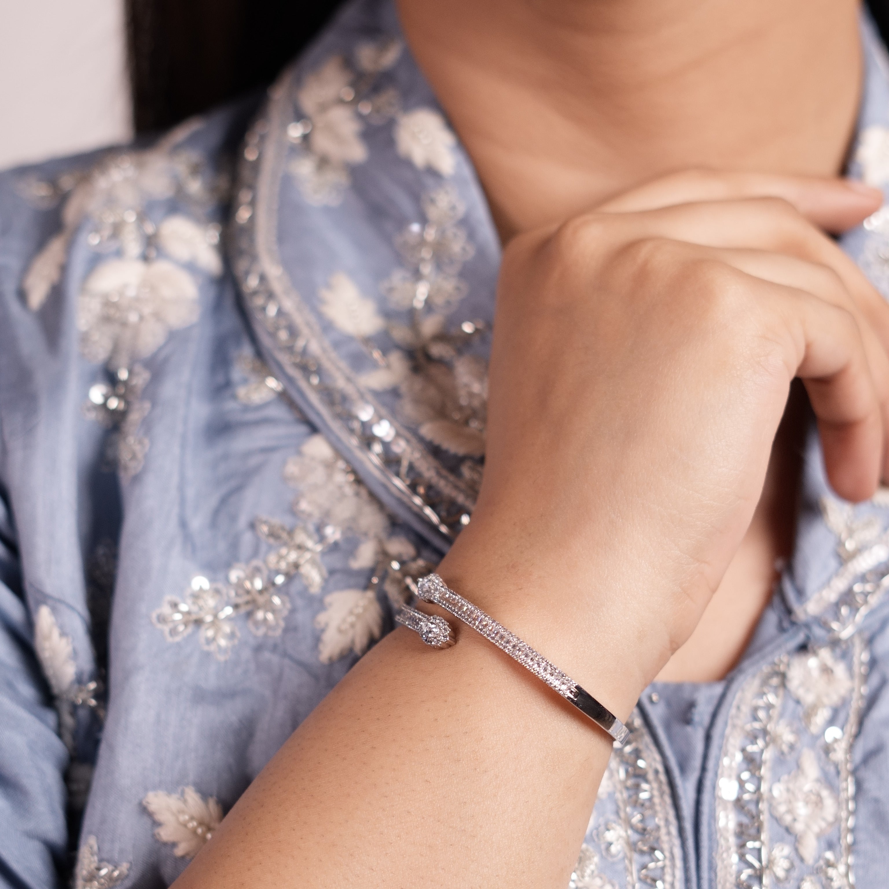 CZ Open tear drop bracelet