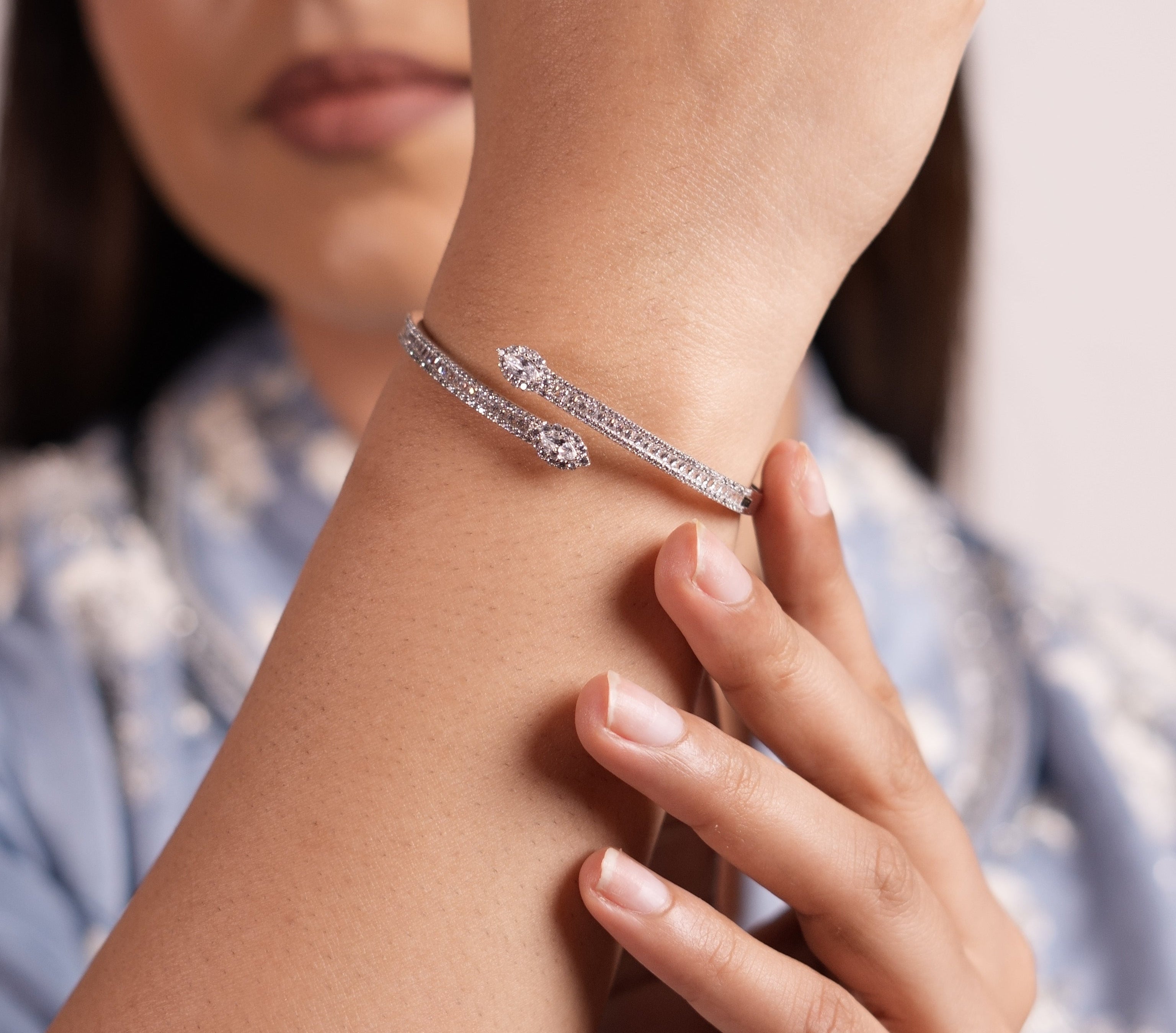 CZ Open tear drop bracelet