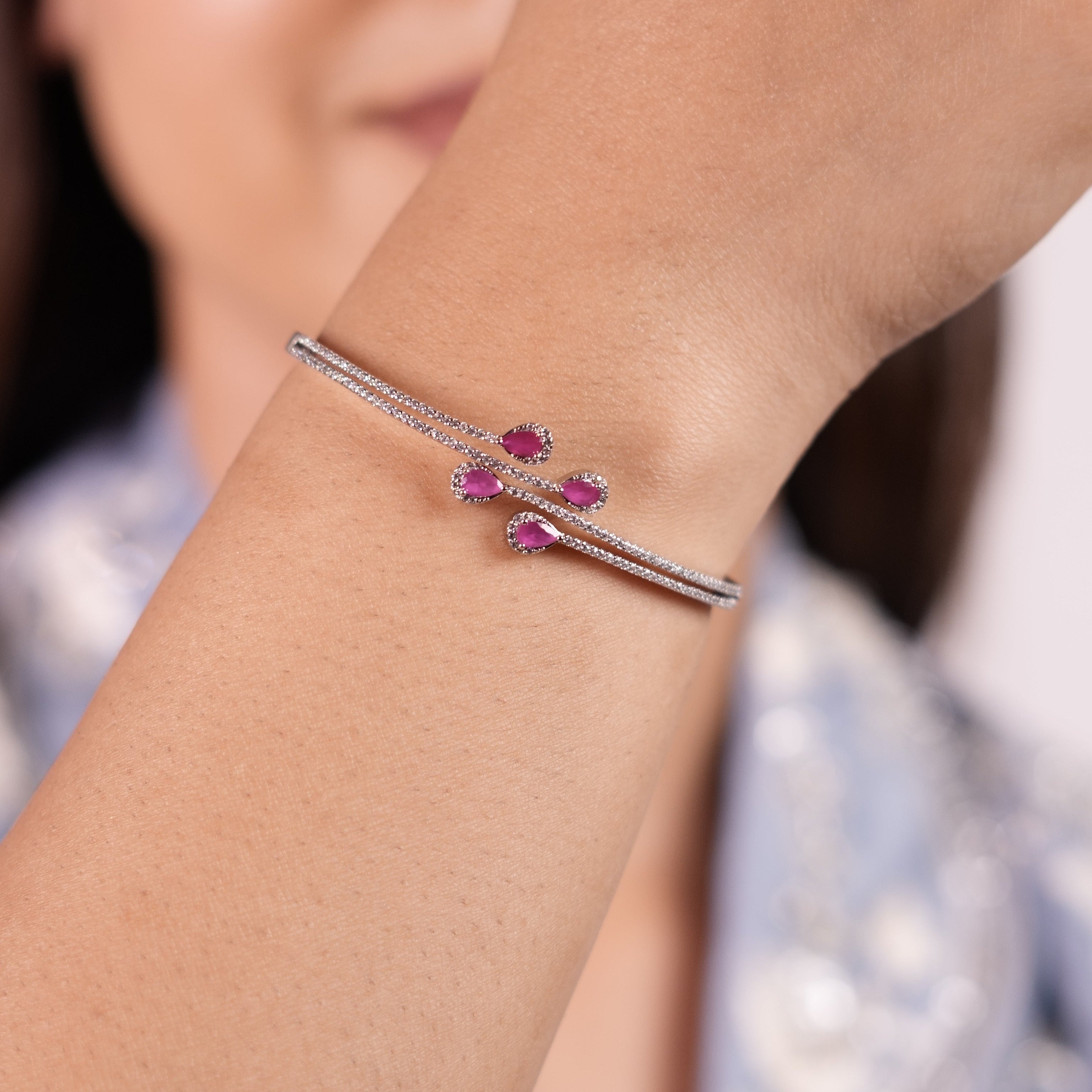 CZ Crimson Ruby Bracelet