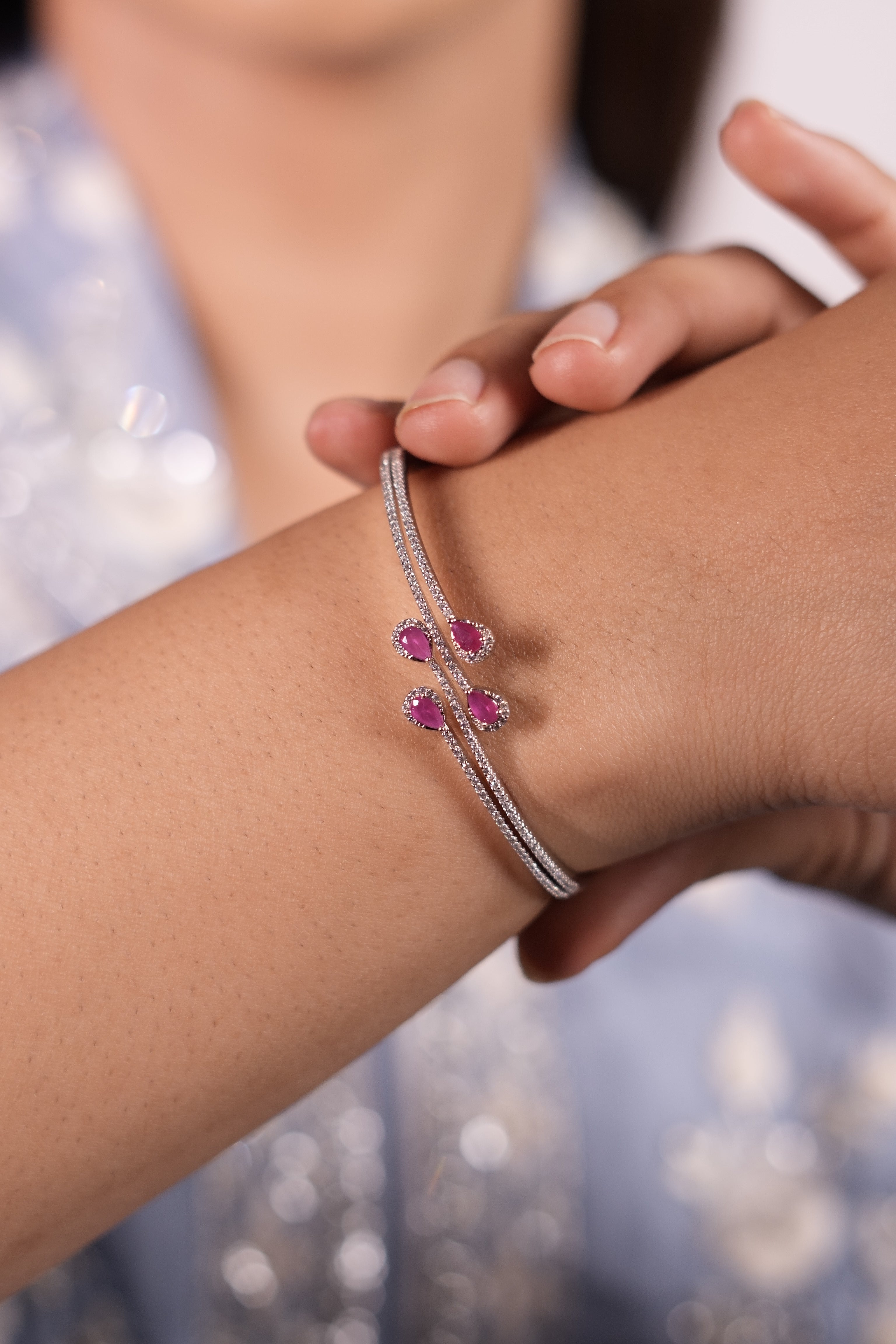 CZ Crimson Ruby Bracelet