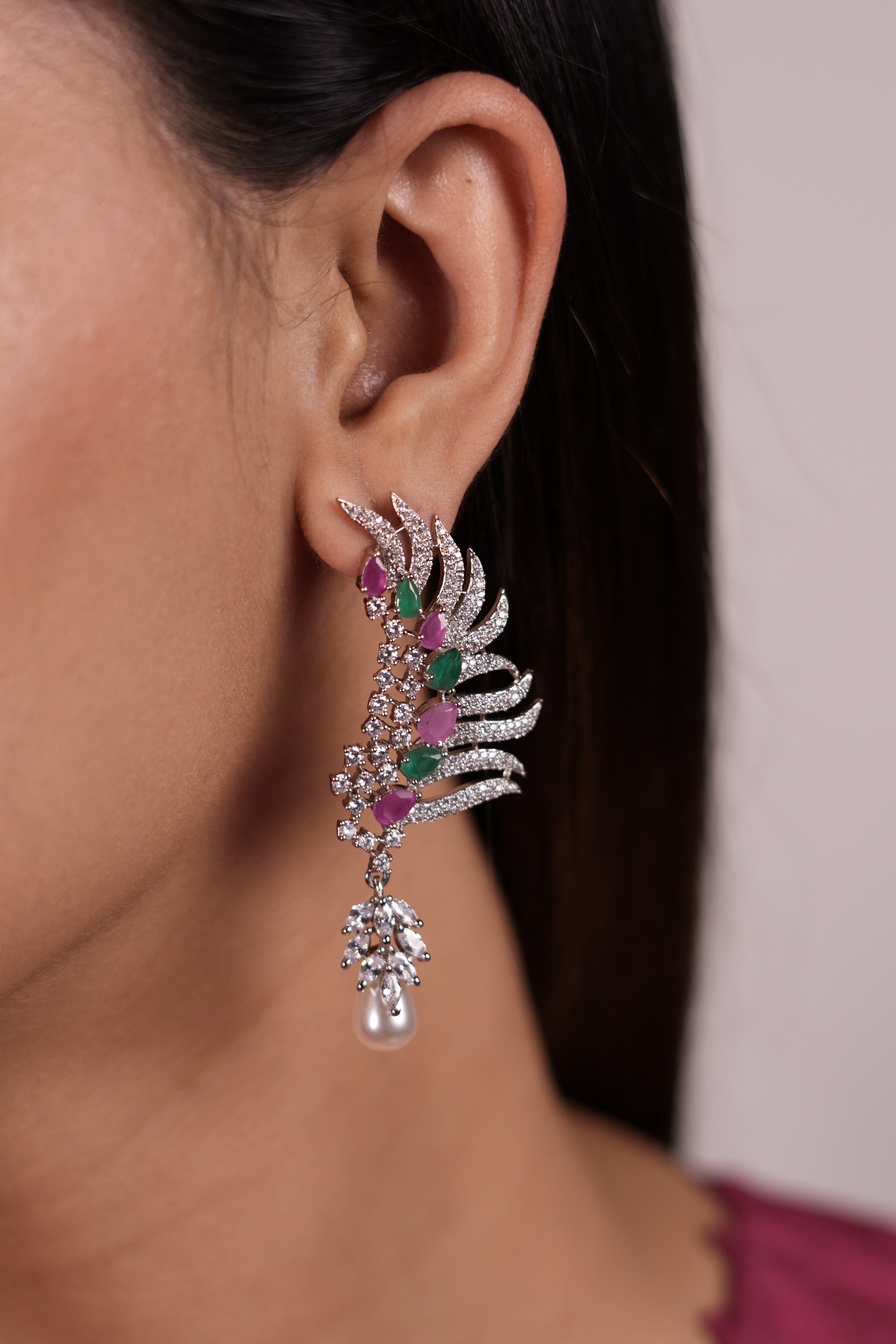 Gem Plume Earrings