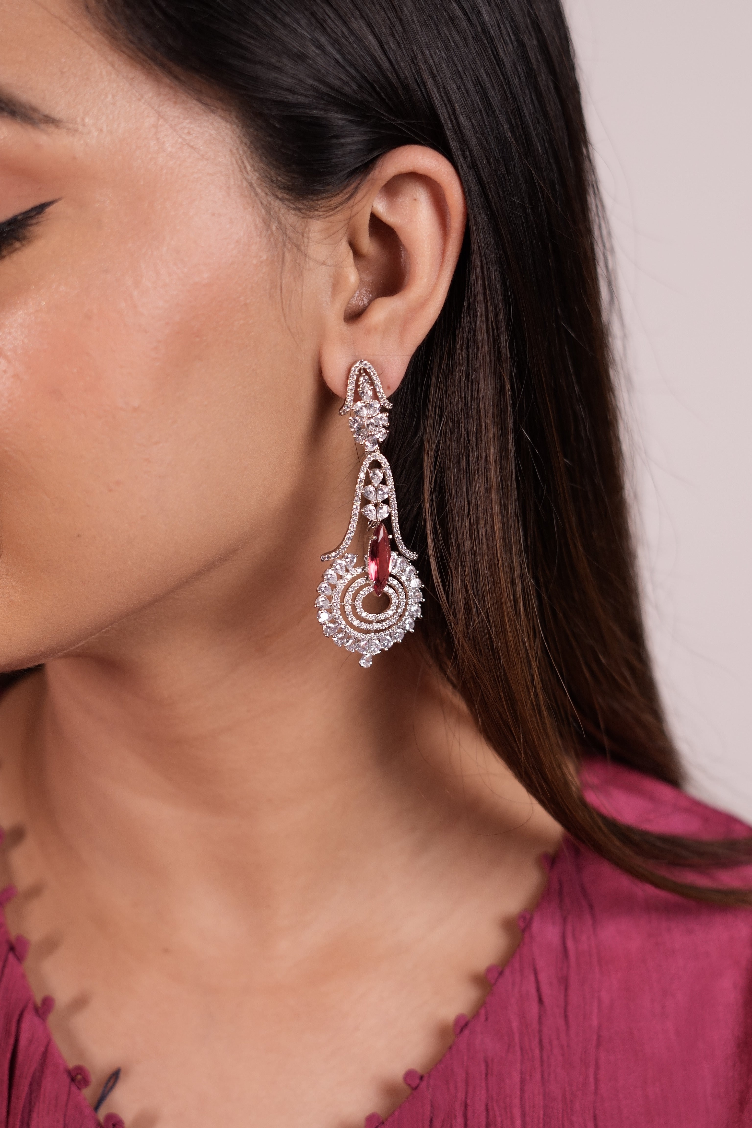 Twilight Rose CZ earrings