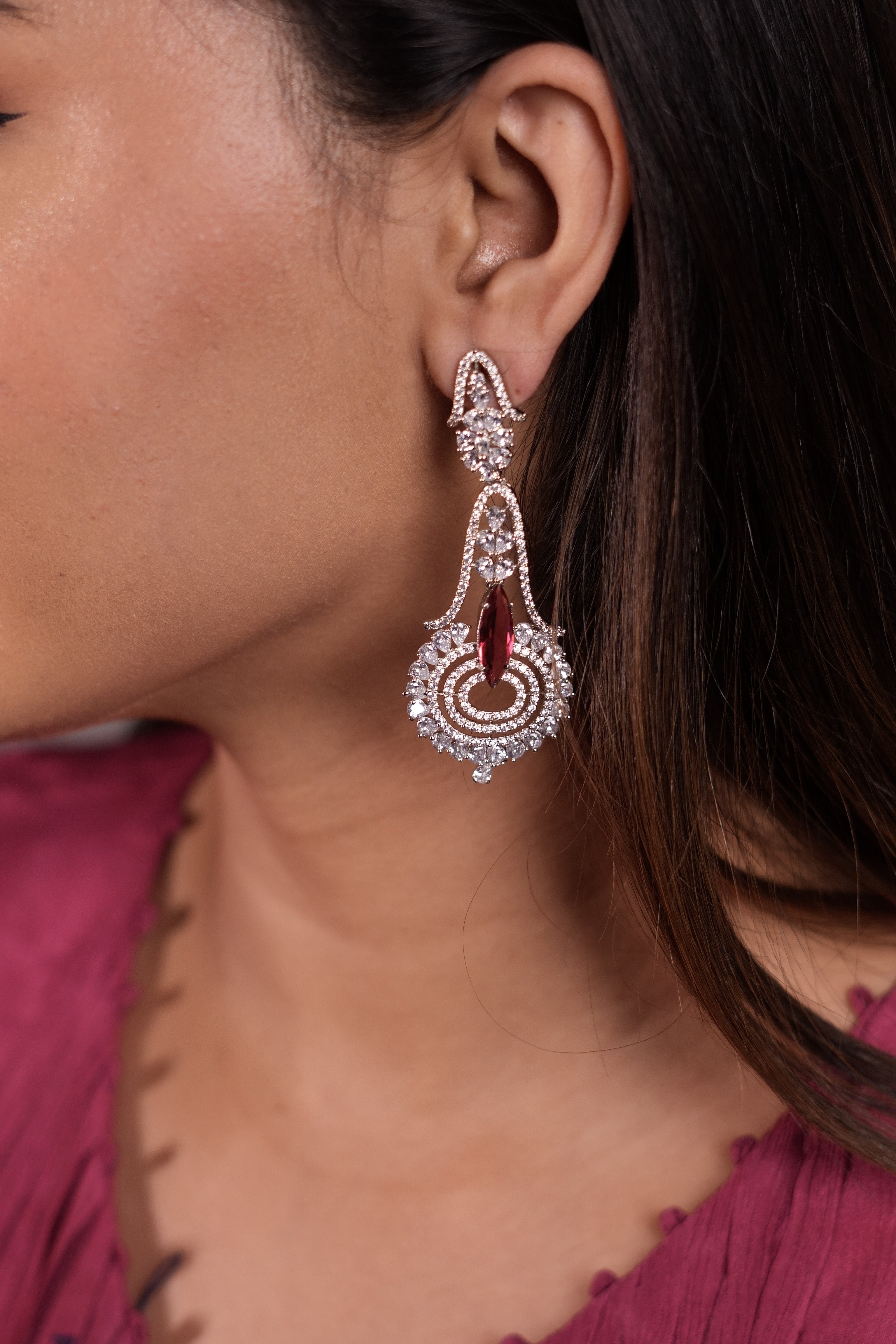 Twilight Rose CZ earrings