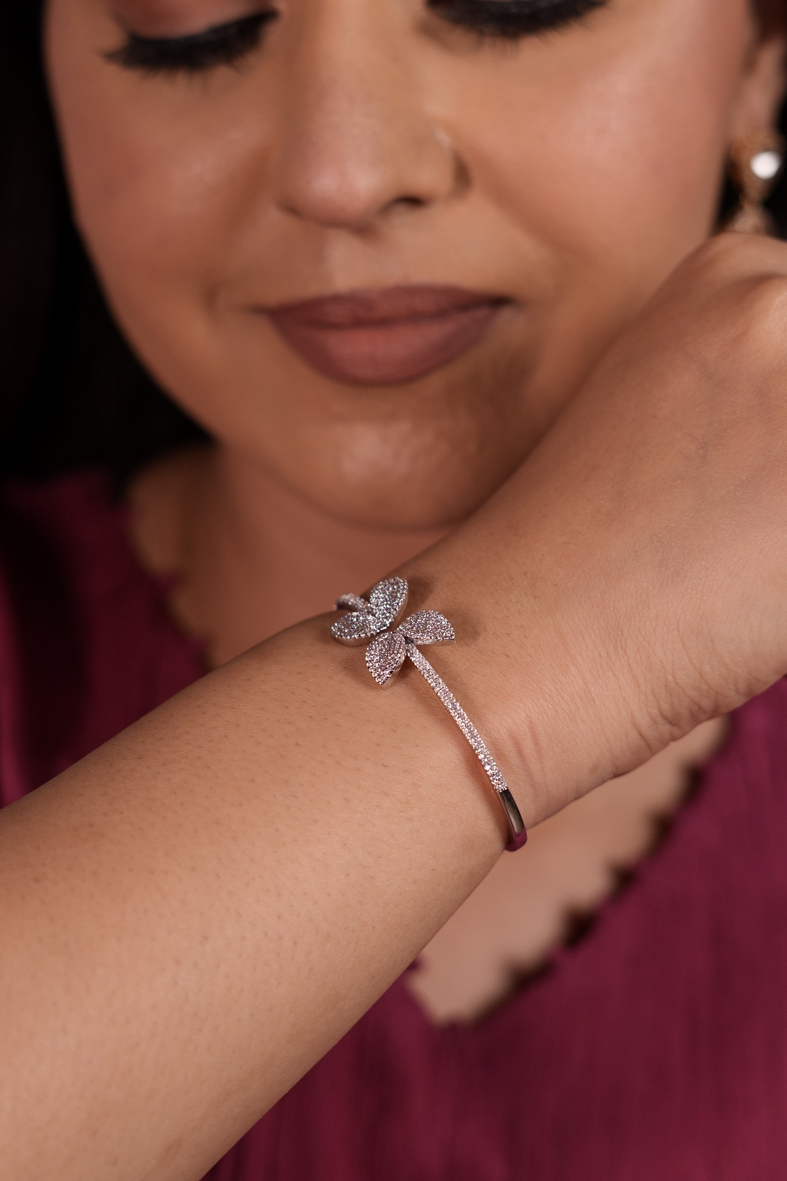 CZ Open flower Bracelet
