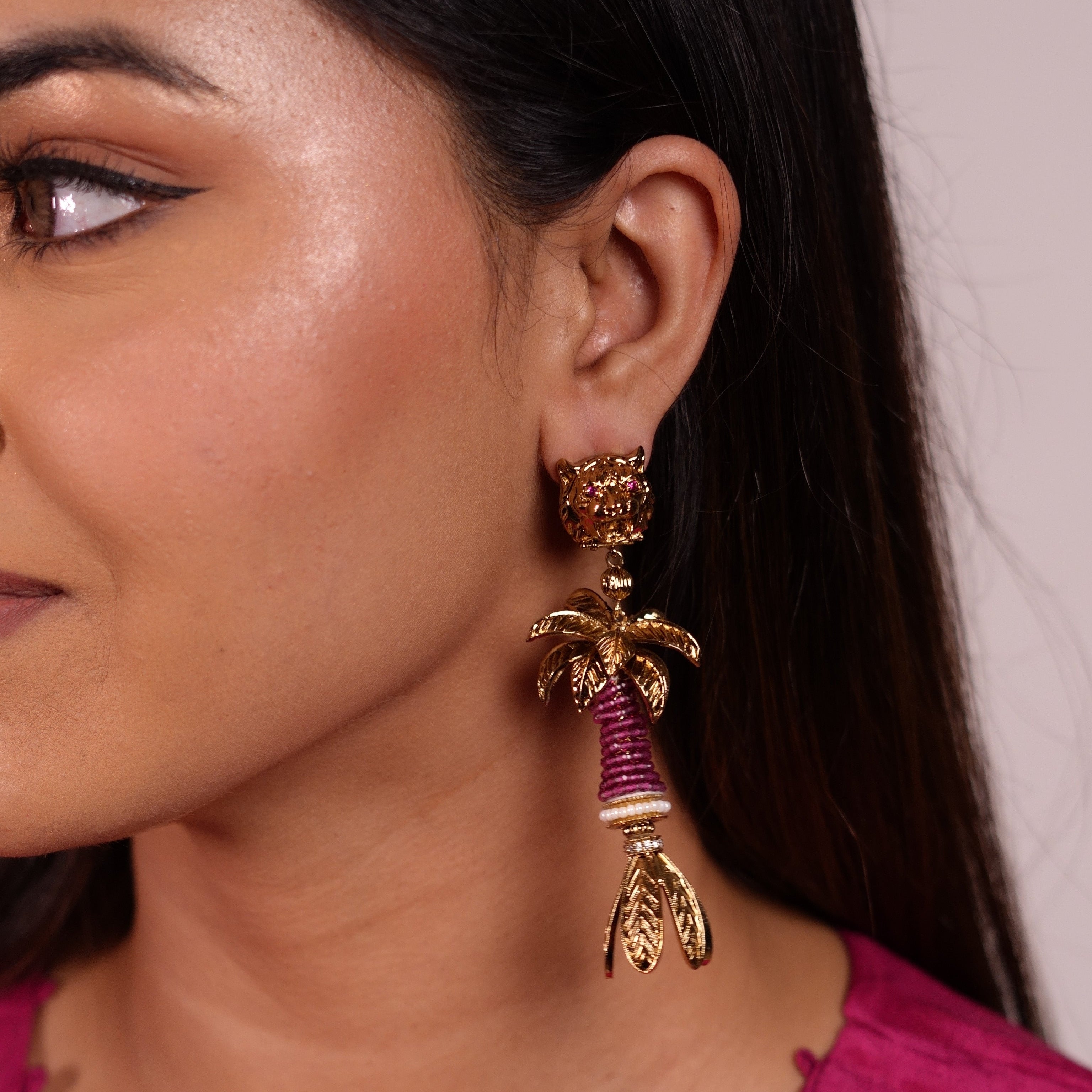 Palm Danglers Maroon