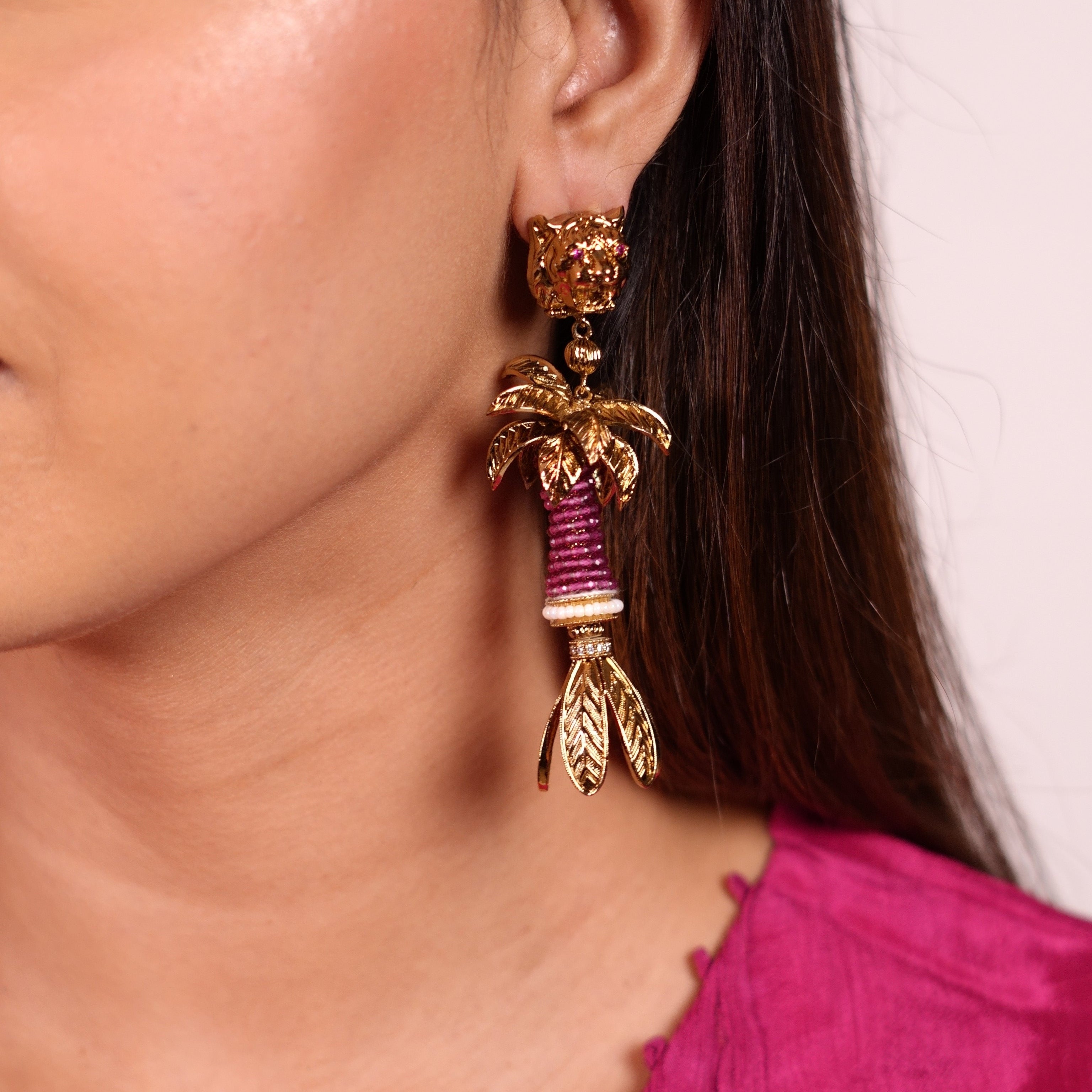 Palm Danglers Maroon