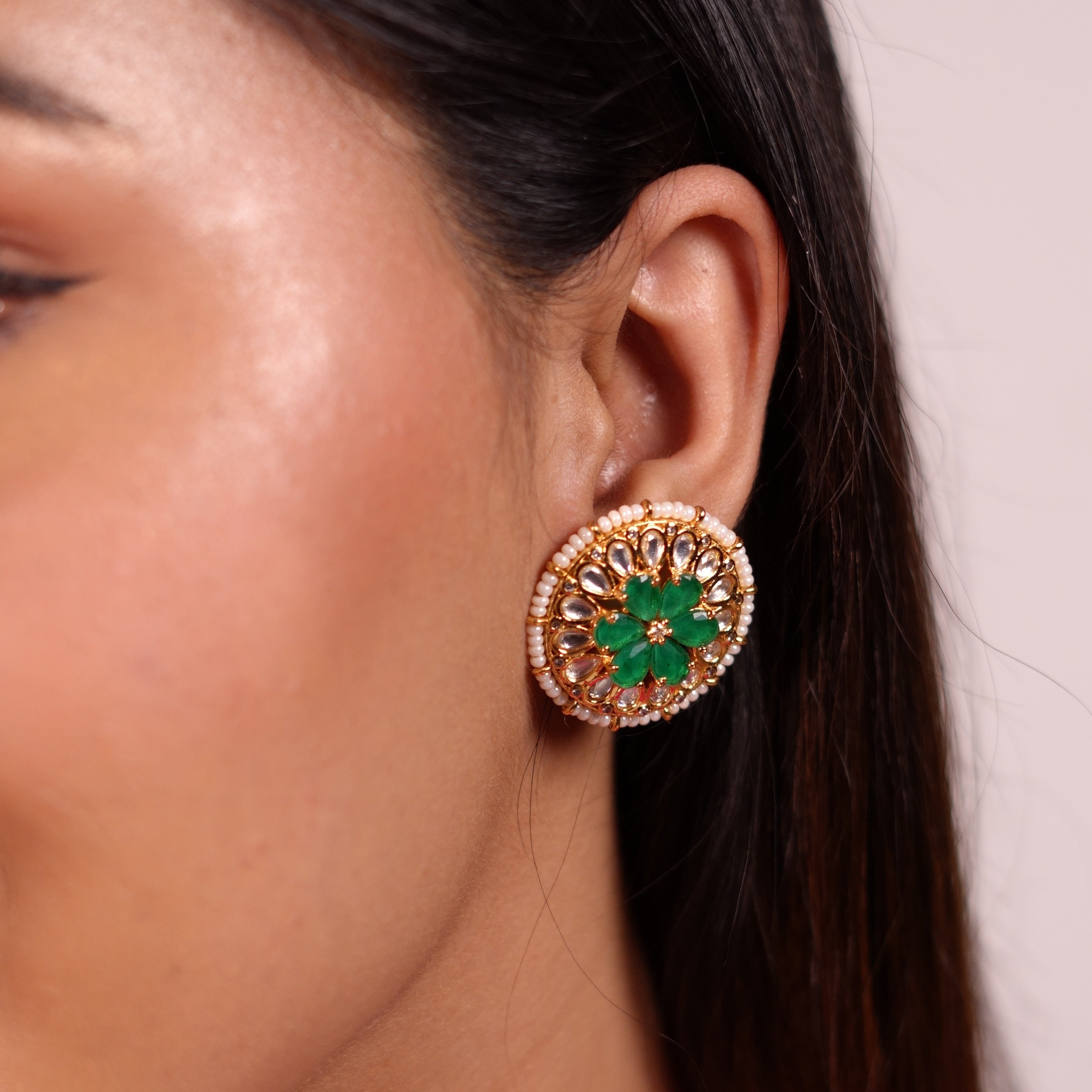 Beaded blossom studs