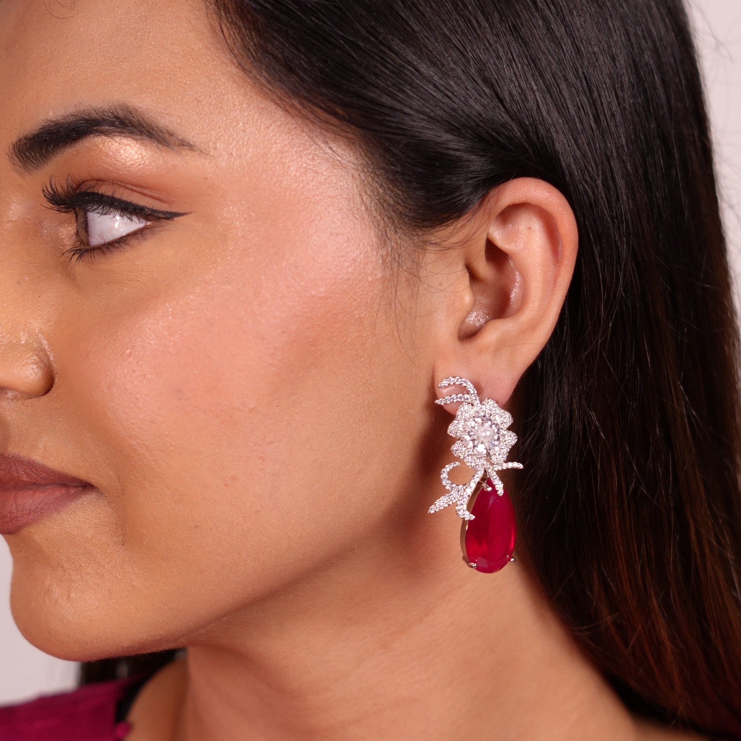 CZ Red dewdrop grace