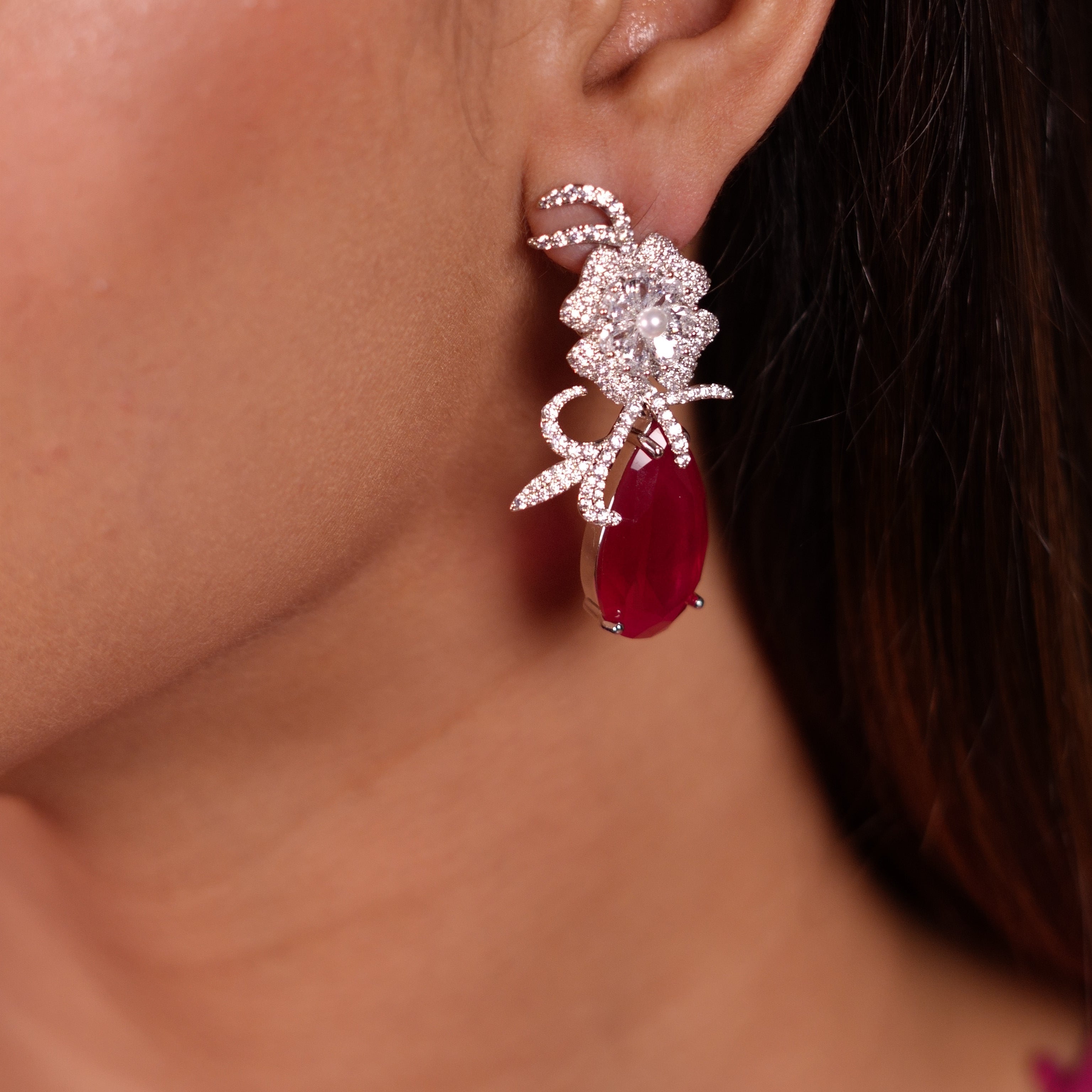 CZ Red dewdrop grace