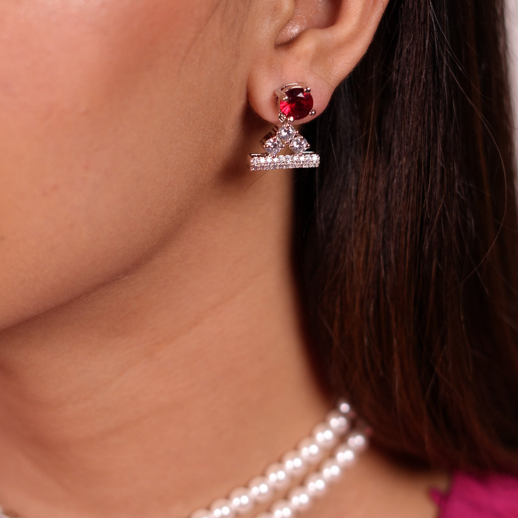 Pearl Ruby Drop Choker set
