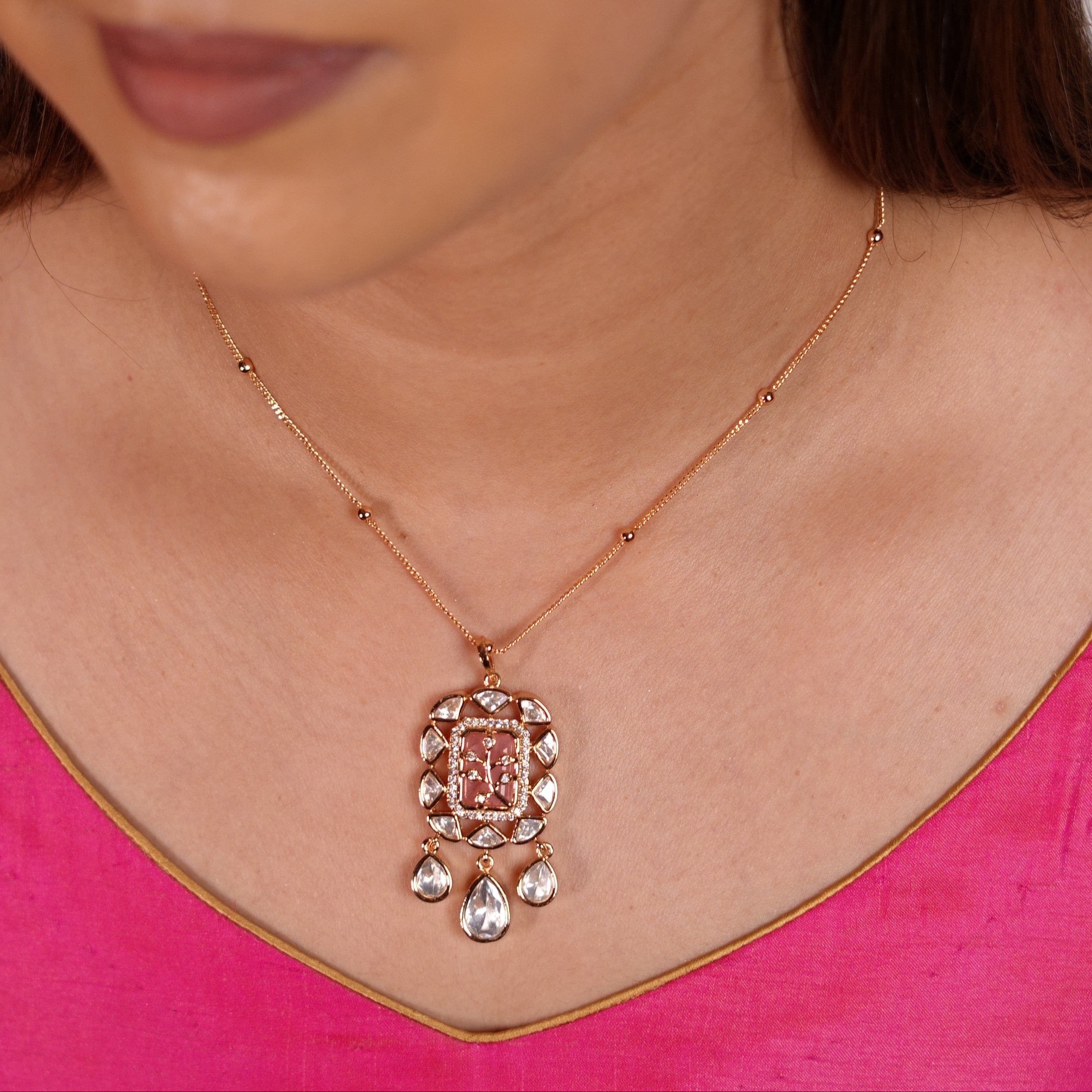 Rose Sparkle Pendant Set
