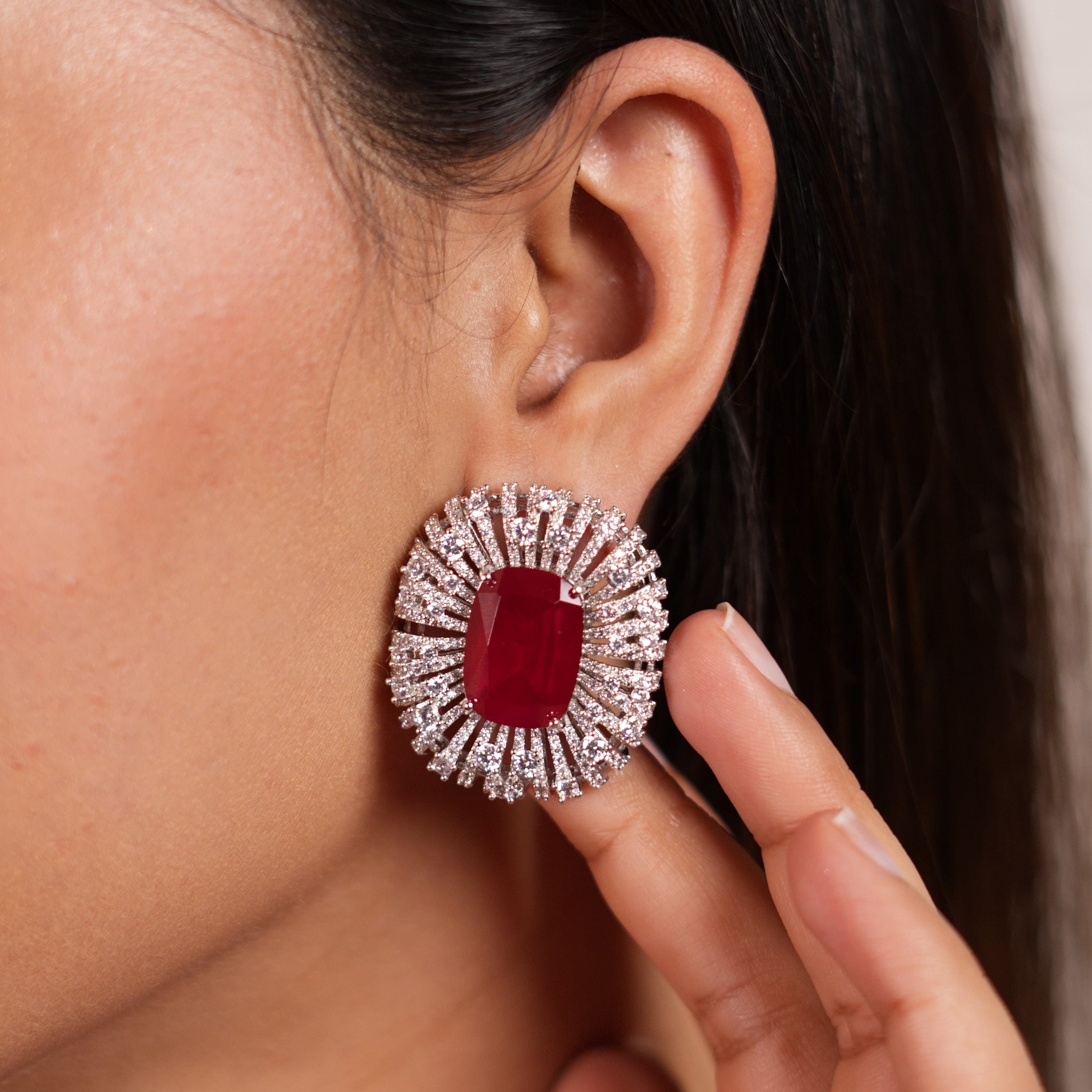Celestia CZ Ruby Pendant set