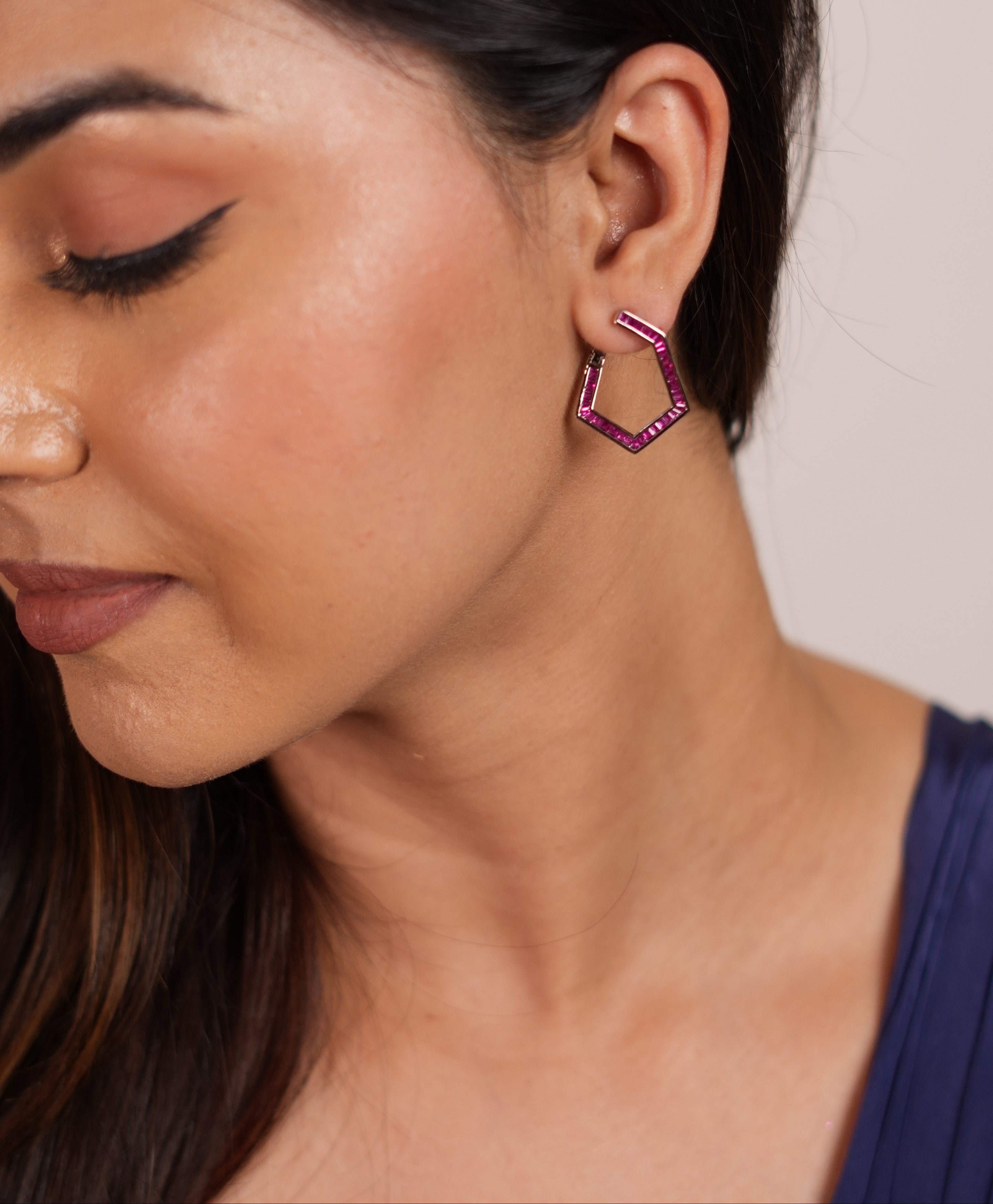 Pink Pentaura Hoops