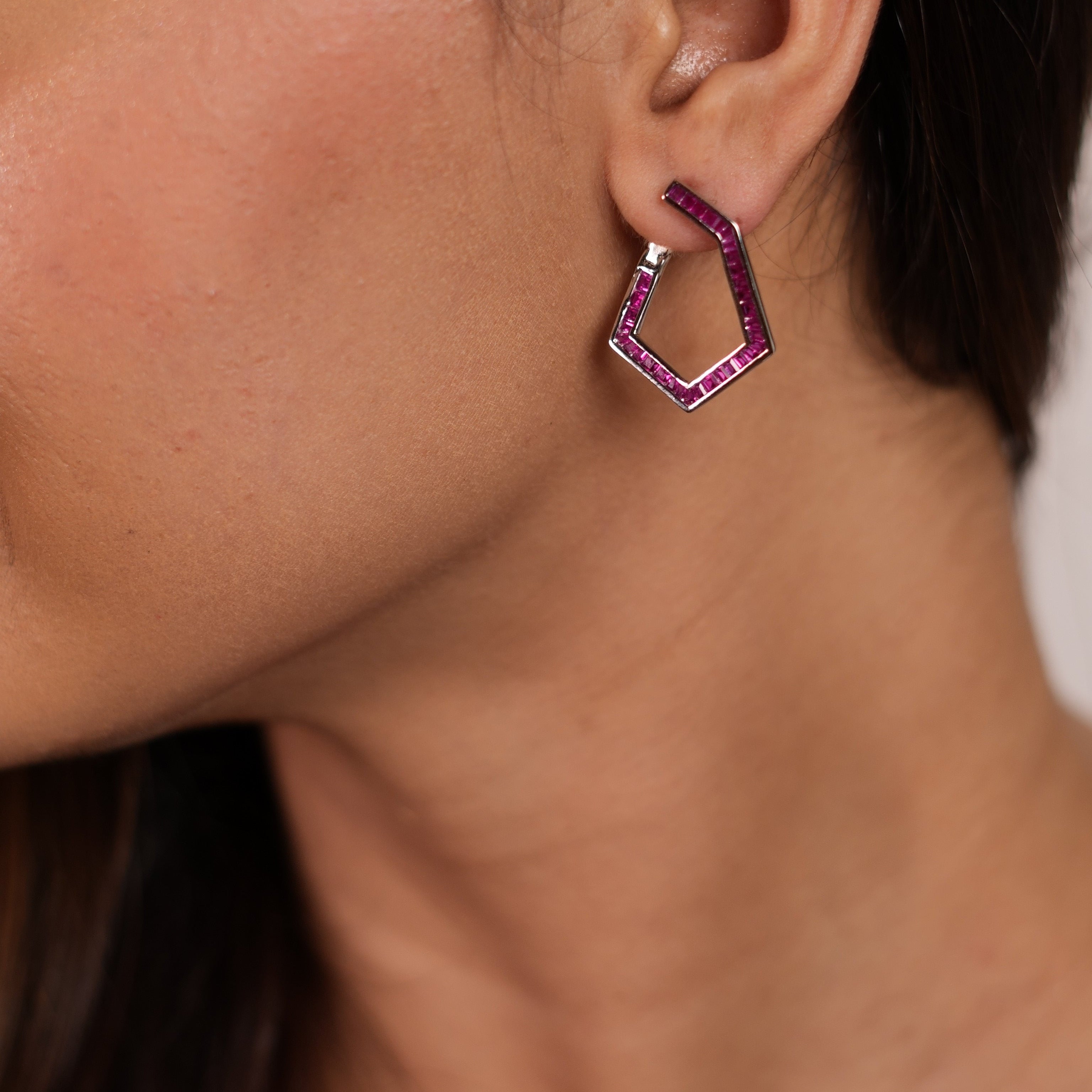 Pink Pentaura Hoops