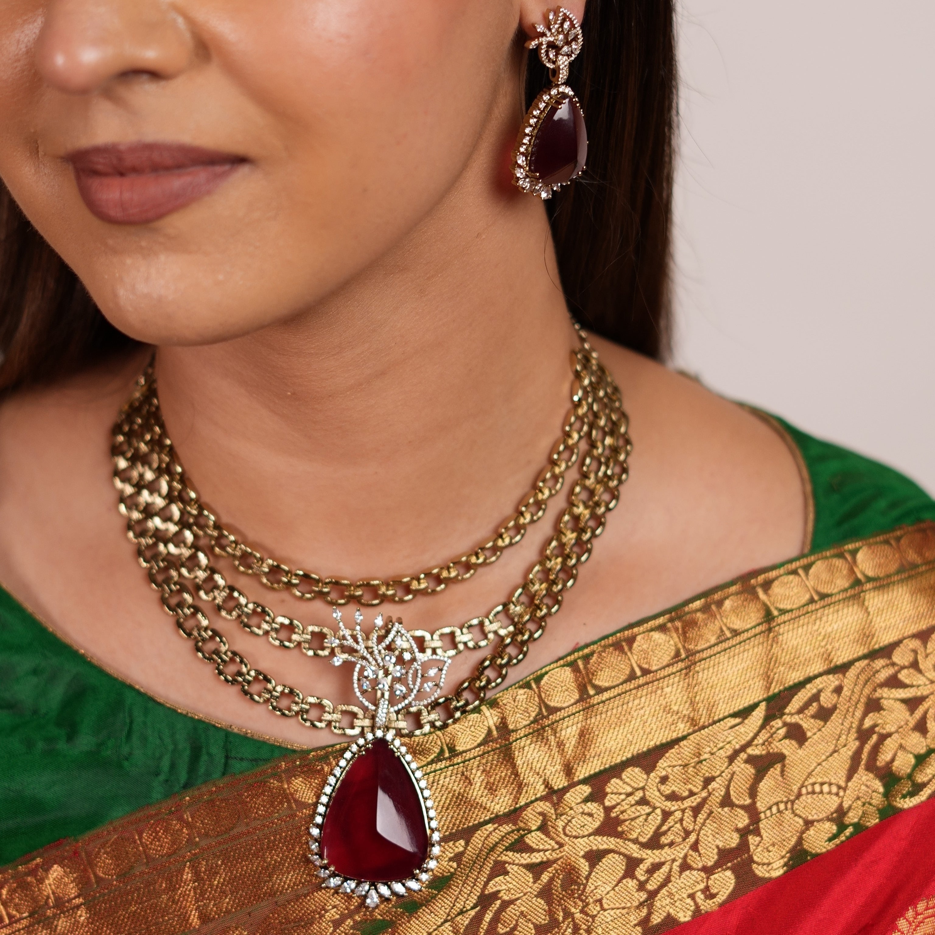 Antique Scarlet Ruby Set