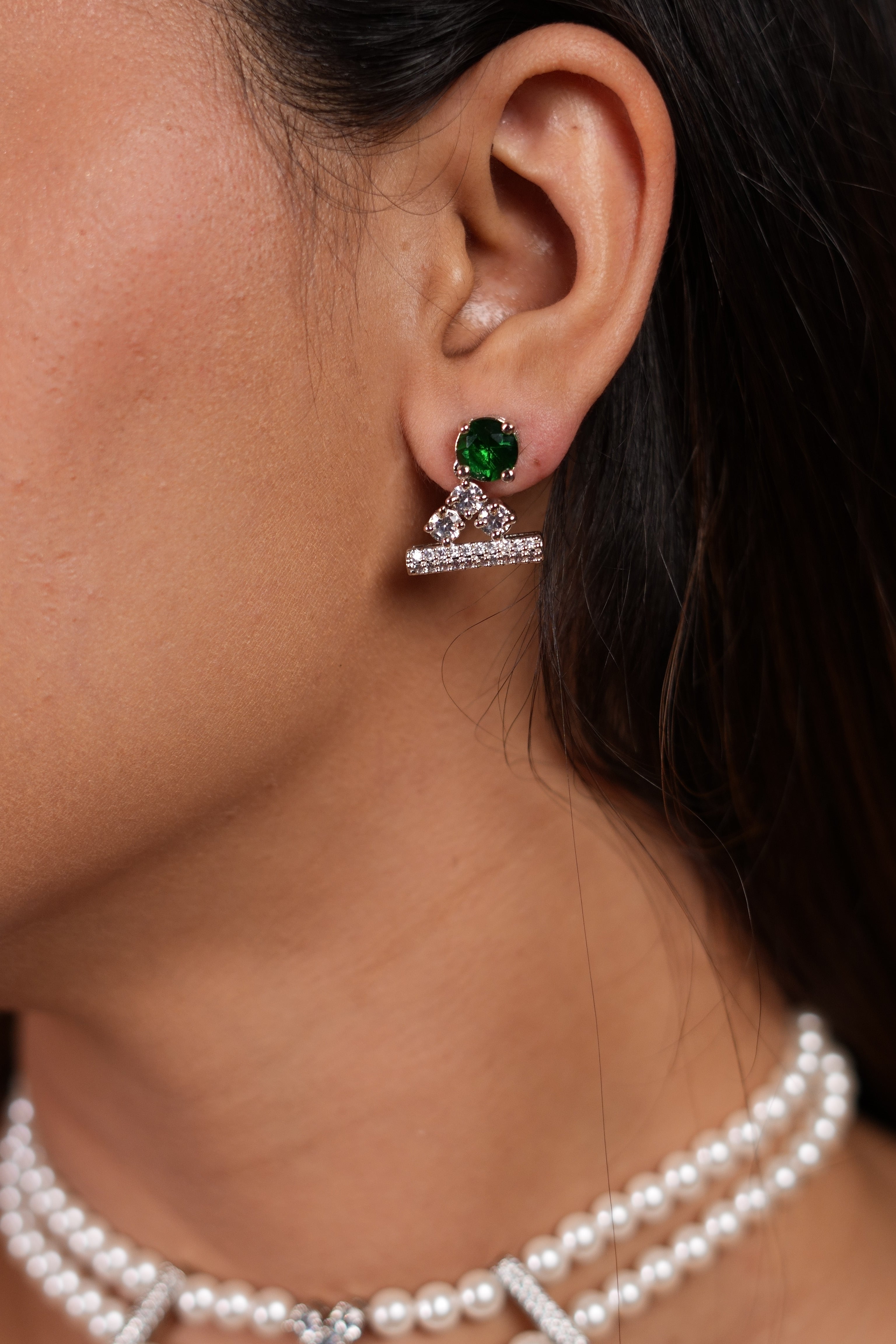 Pearl Emerald Drop Choker set