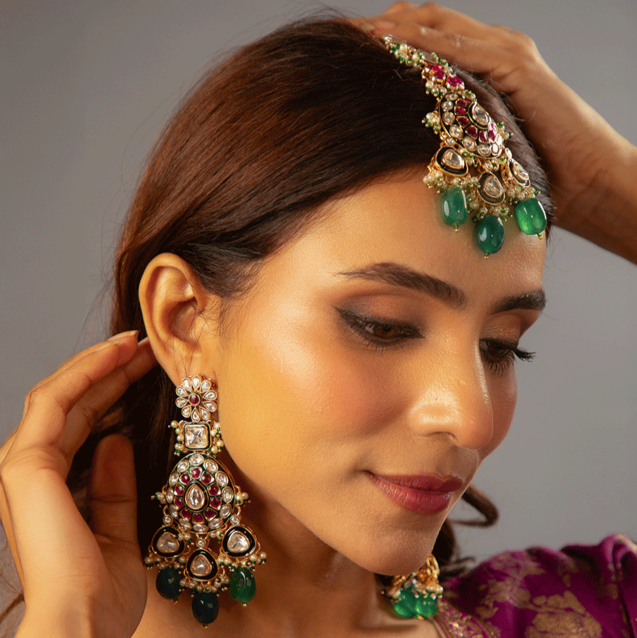 Vibrant Mirage Polki Jhumka