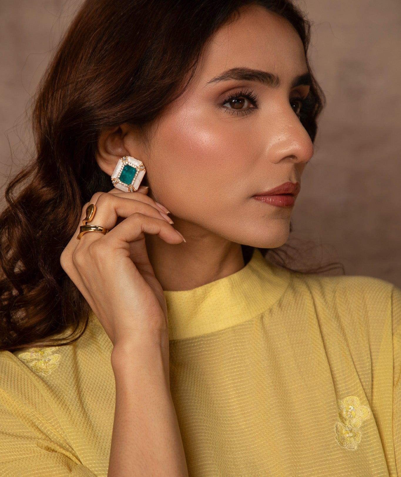 Teal shine studs