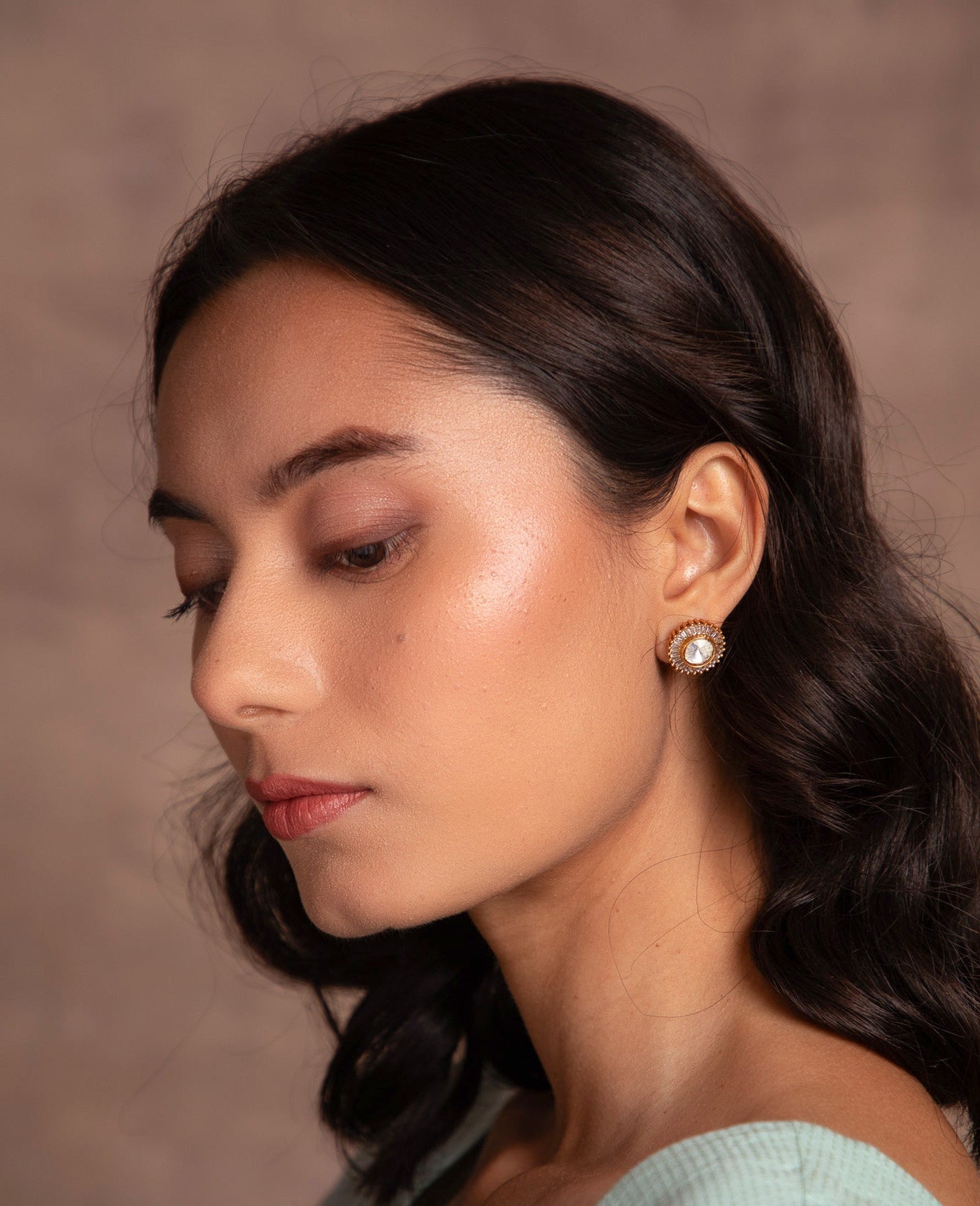 Moissanite Kundan Studs