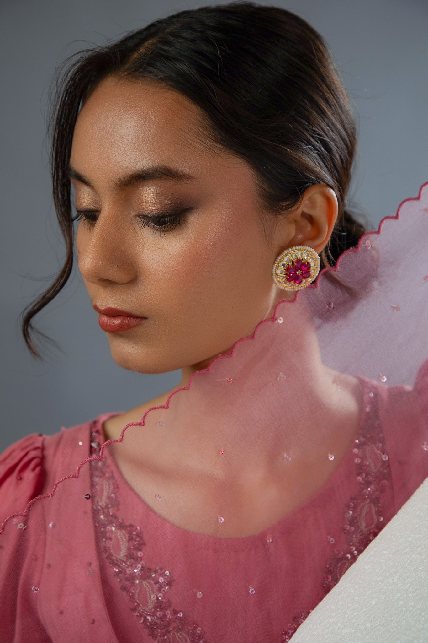 Beaded blossom studs