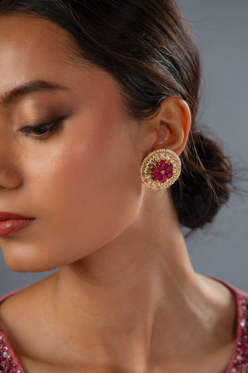 Beaded blossom studs
