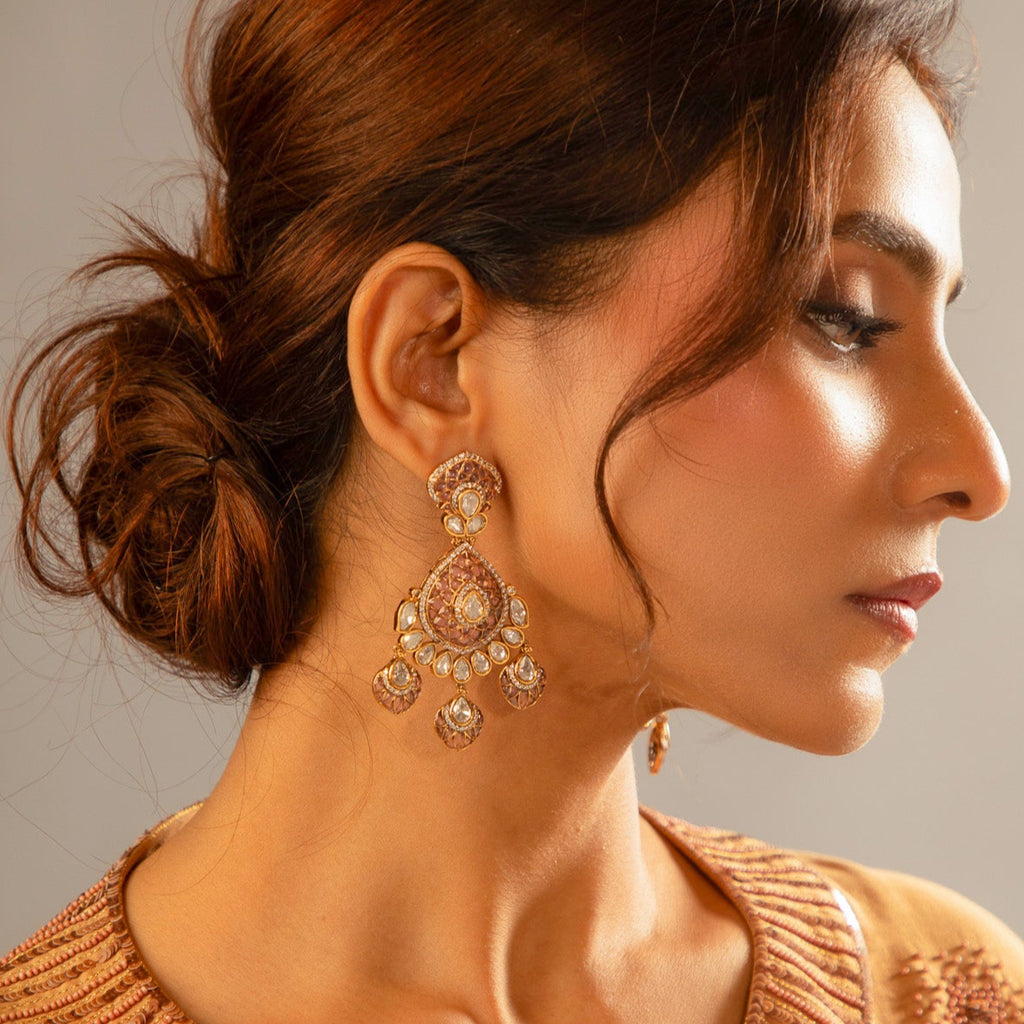 Amethyst Kundan Polki dangler