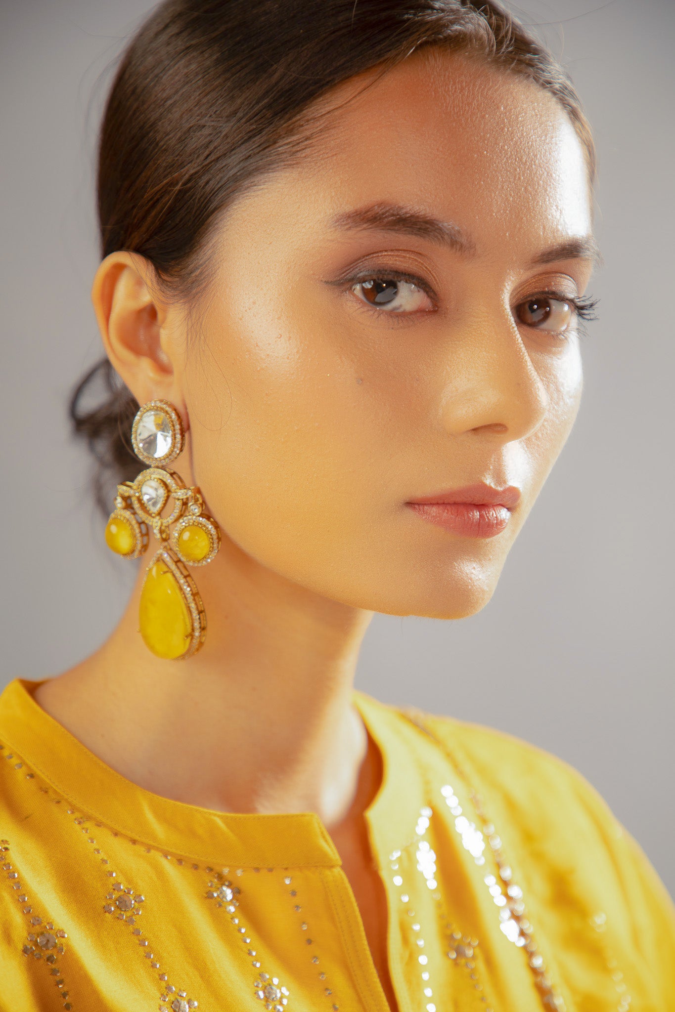 Gemstone chandilier earring
