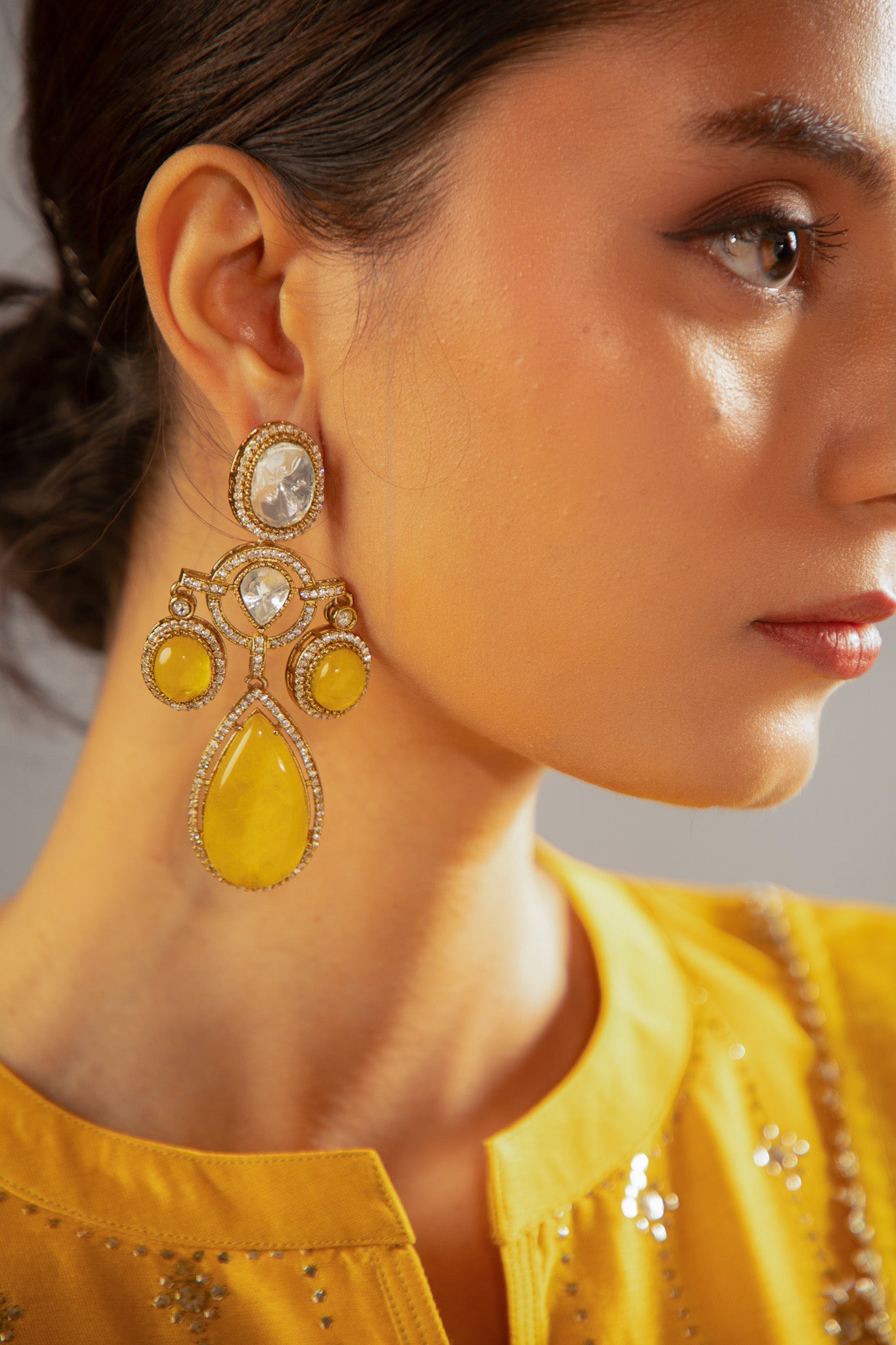 Gemstone chandilier earring