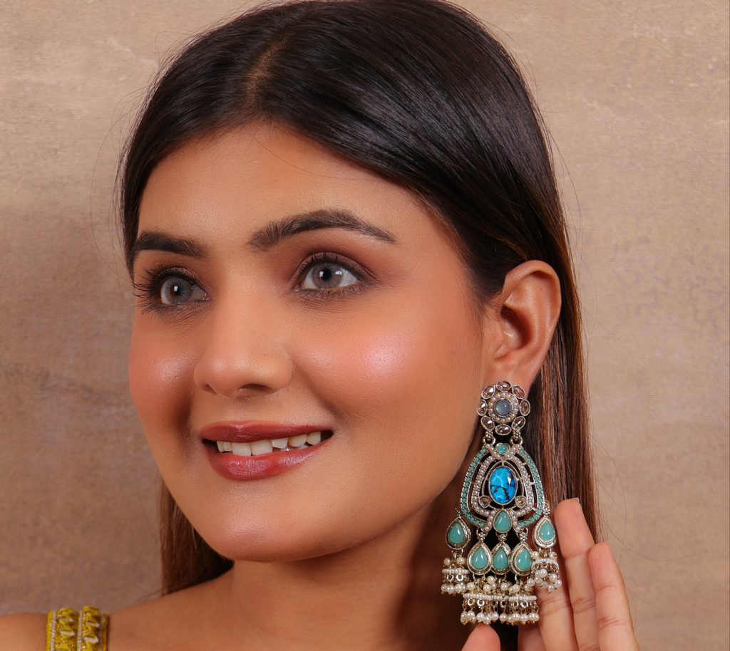 Turquoise Charm Jhumka