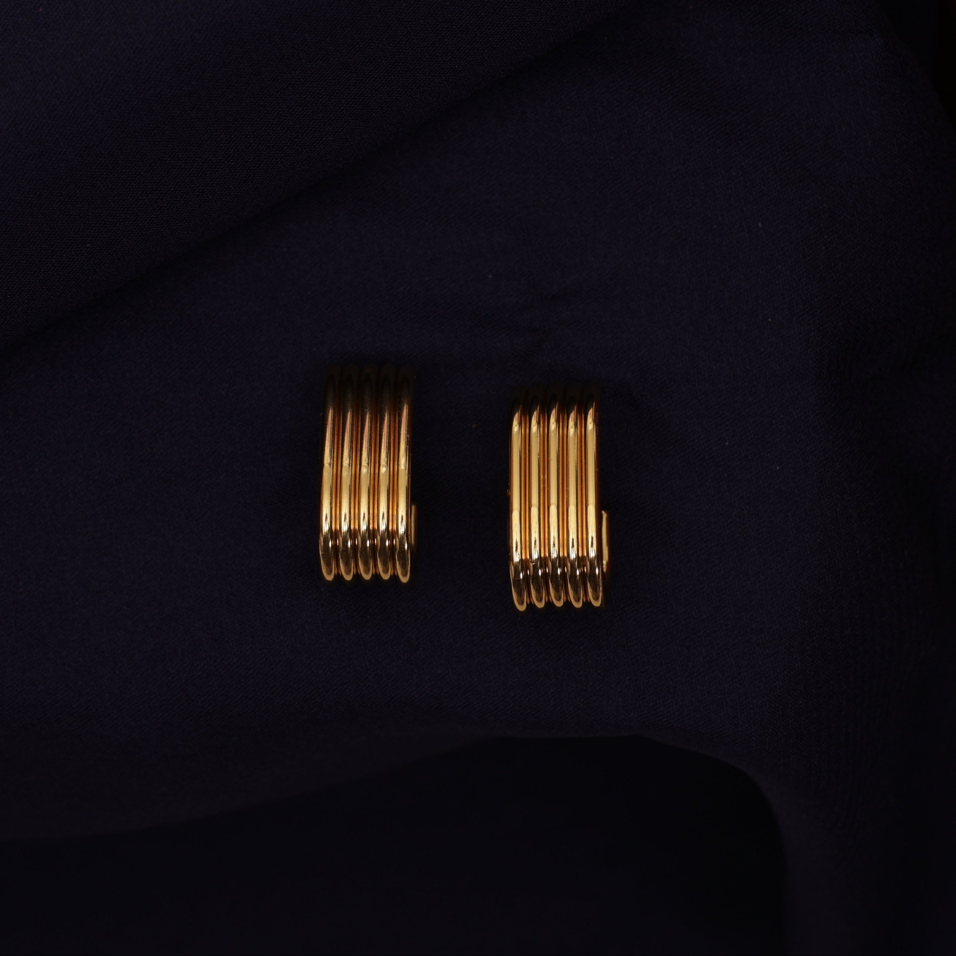 Rippled Golden hoops