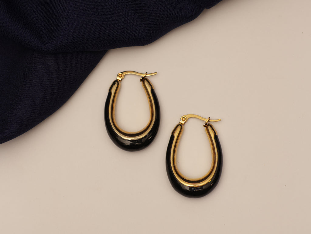 Black Sleek Hoops