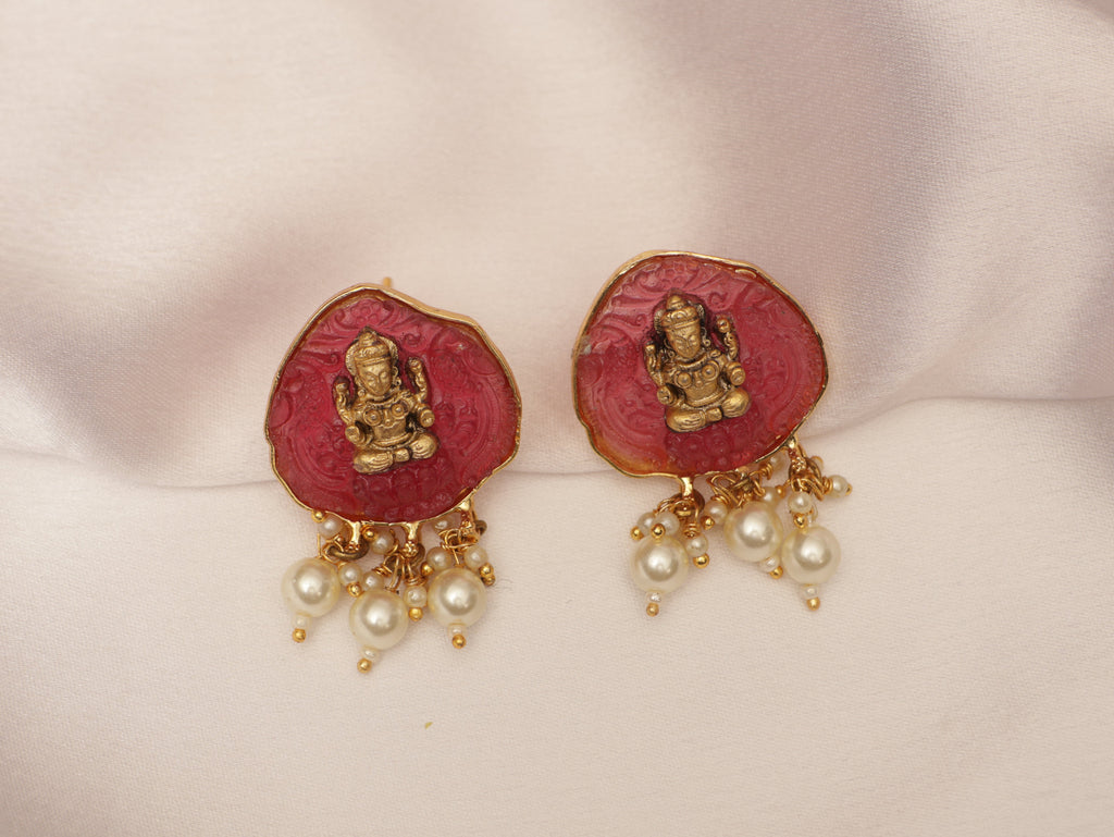 Enameled Temple Earring