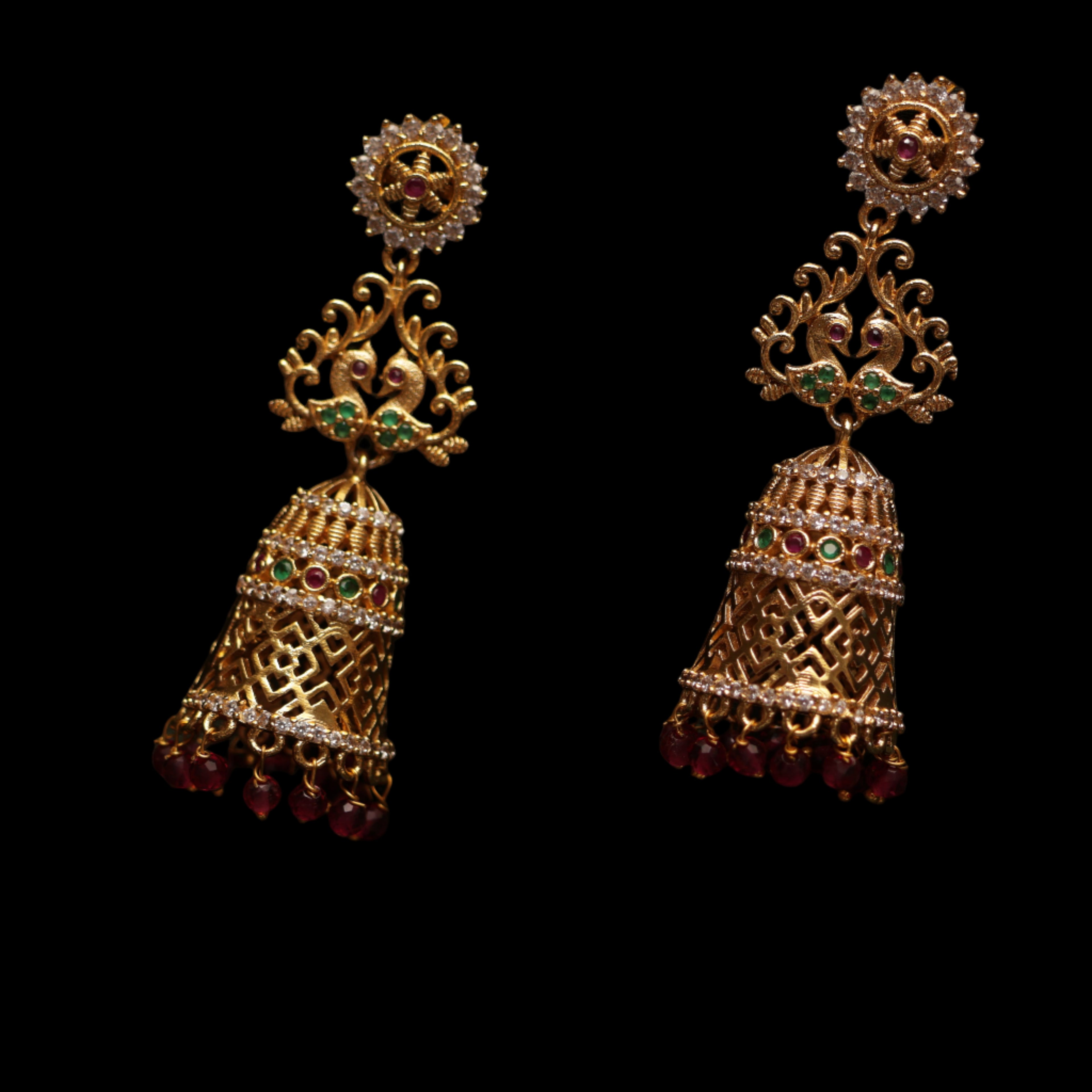Gleaming temple jhumki
