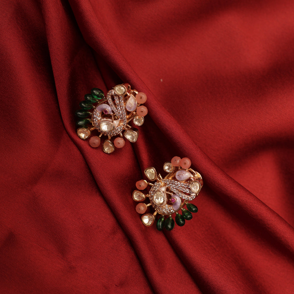 Peacock Kundan Grace studs