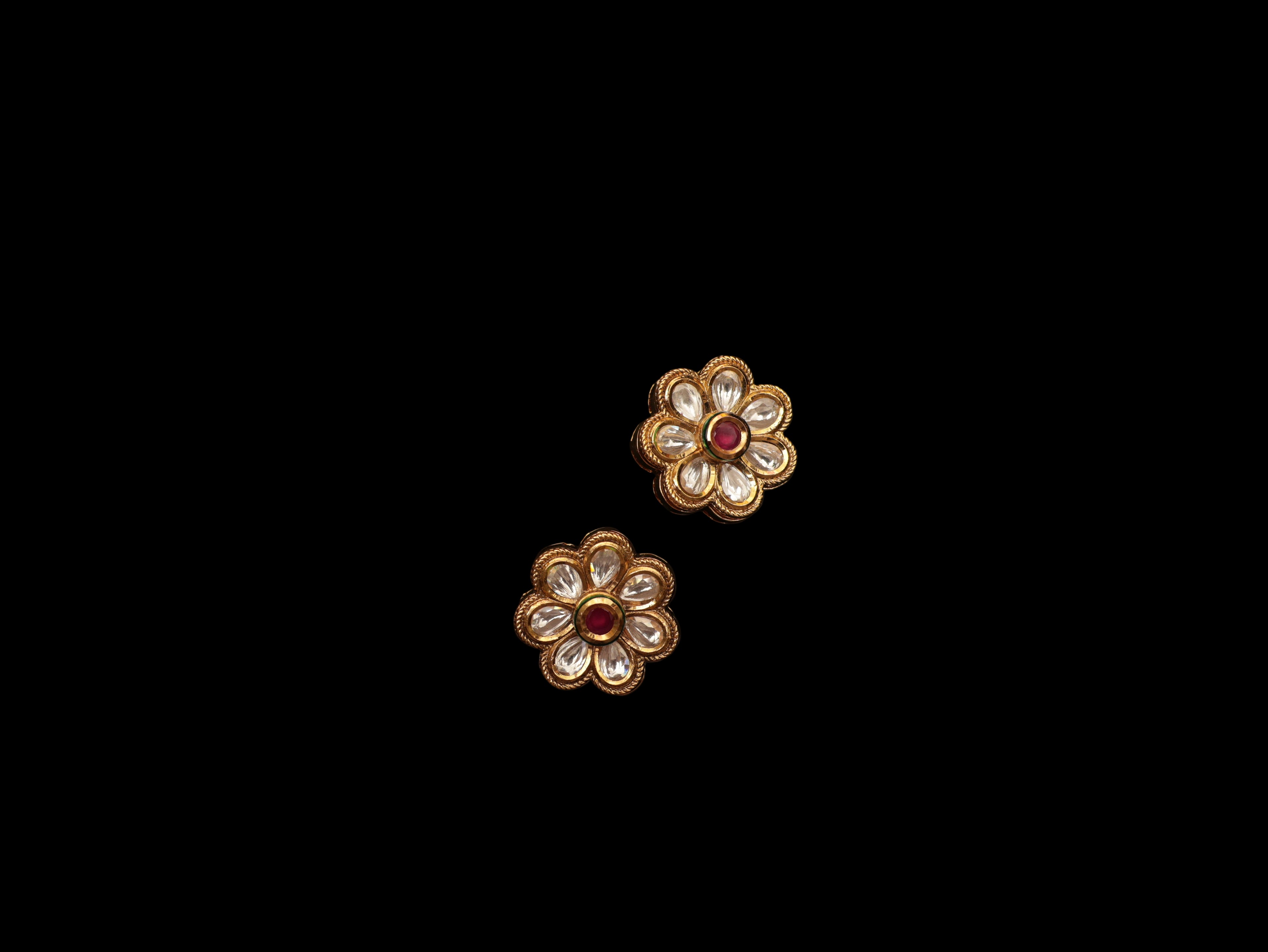 Polki Daisy Stud RED