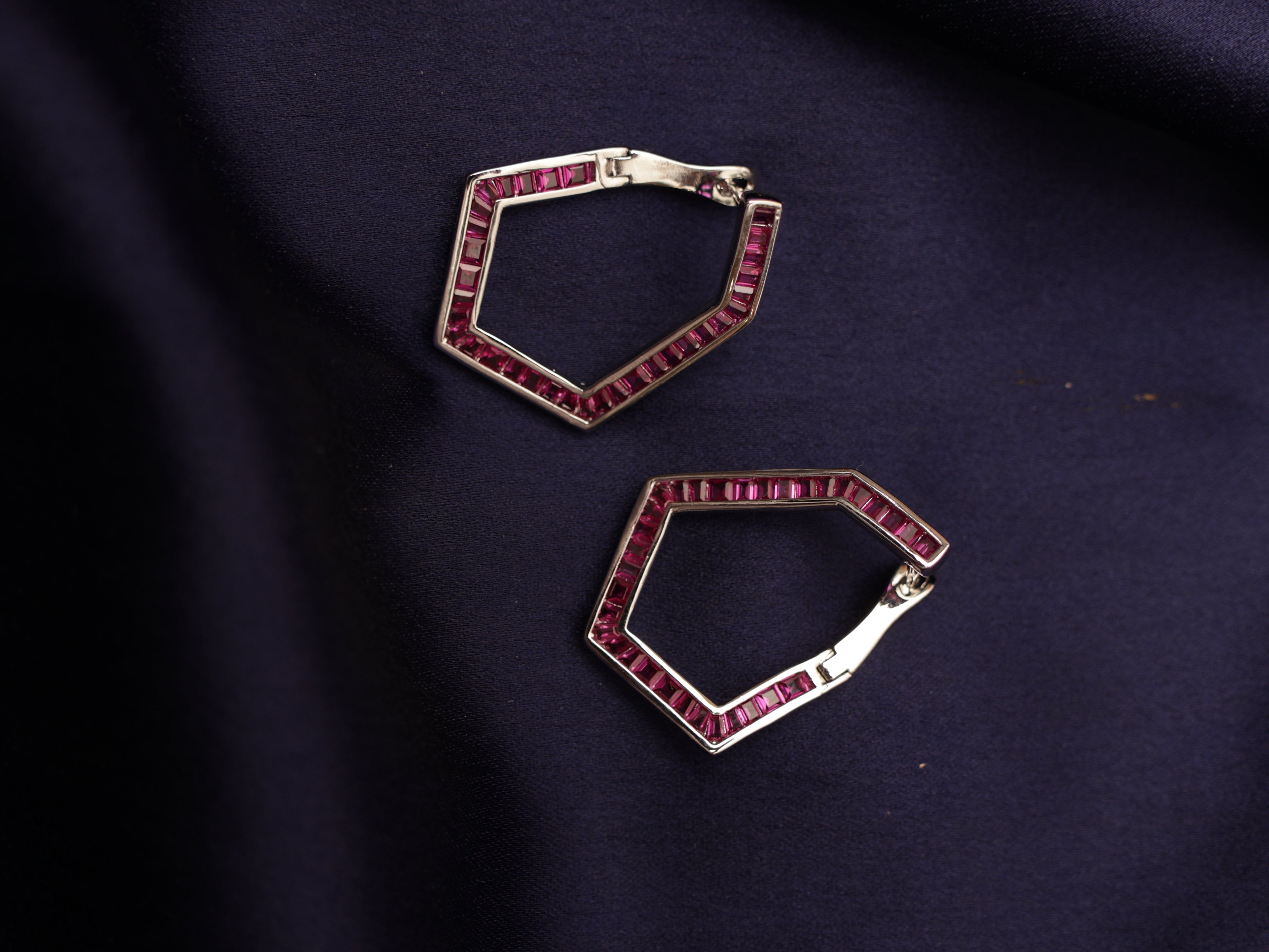 Pink Pentaura Hoops