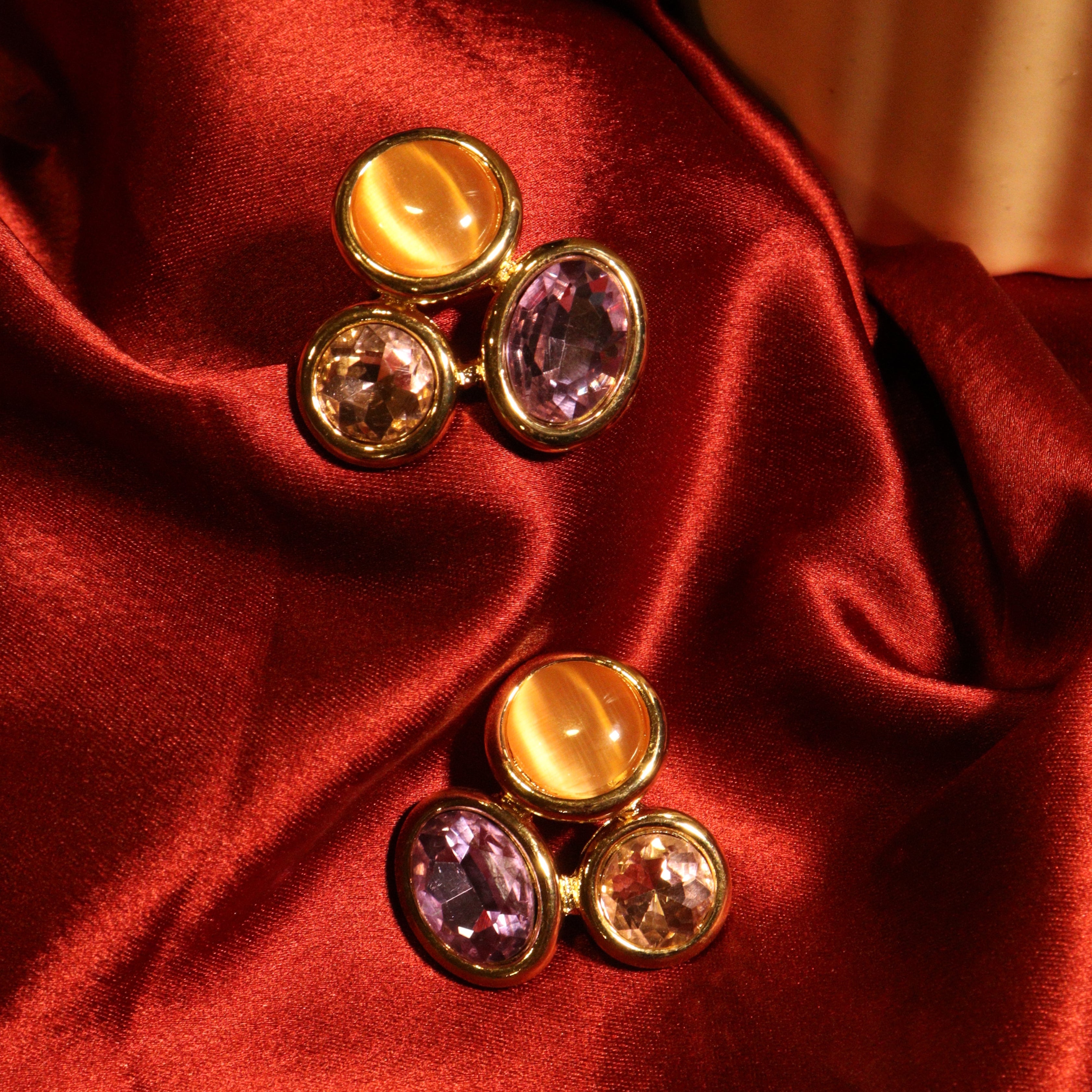 Tri Gem Studs