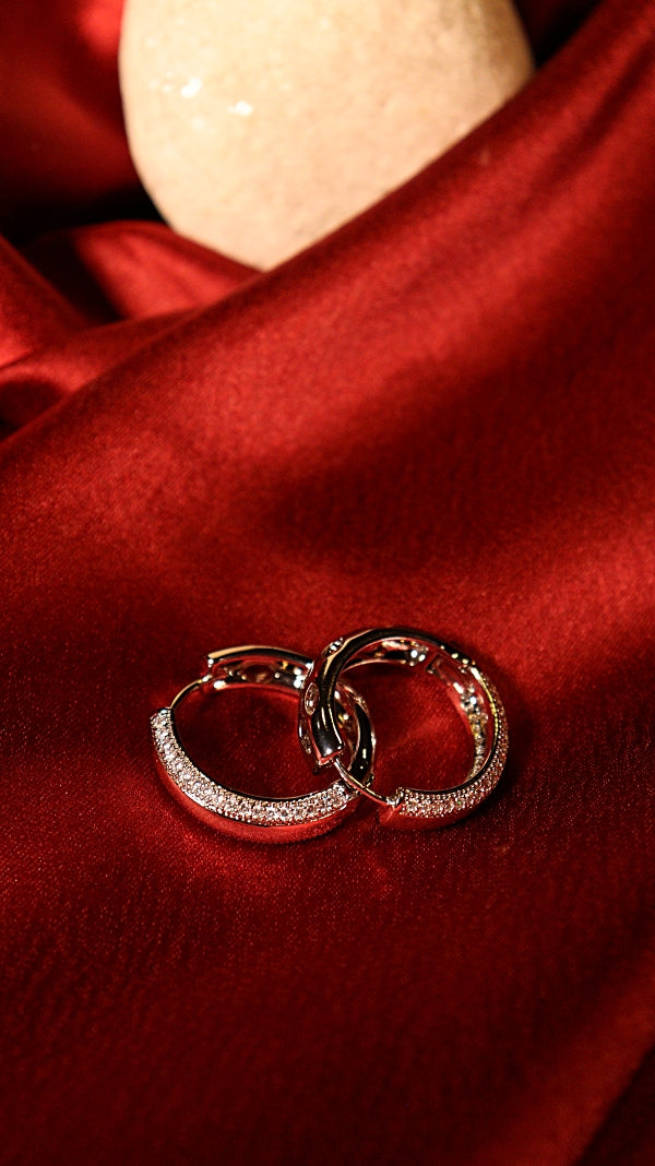 Gleaming Diamond Hoops