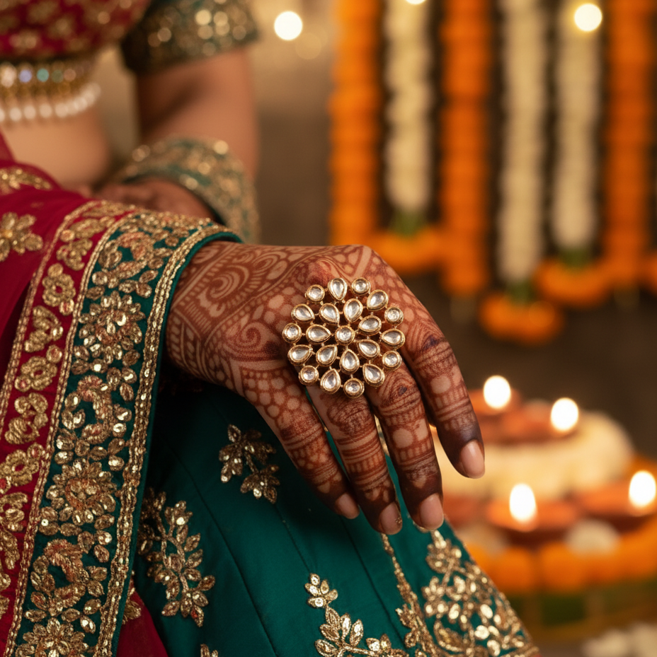 Kundan Polki statement ring