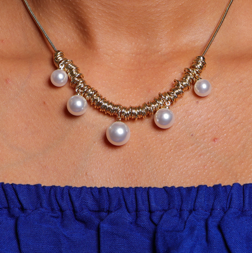 Pendula pearl orbit neckpiece